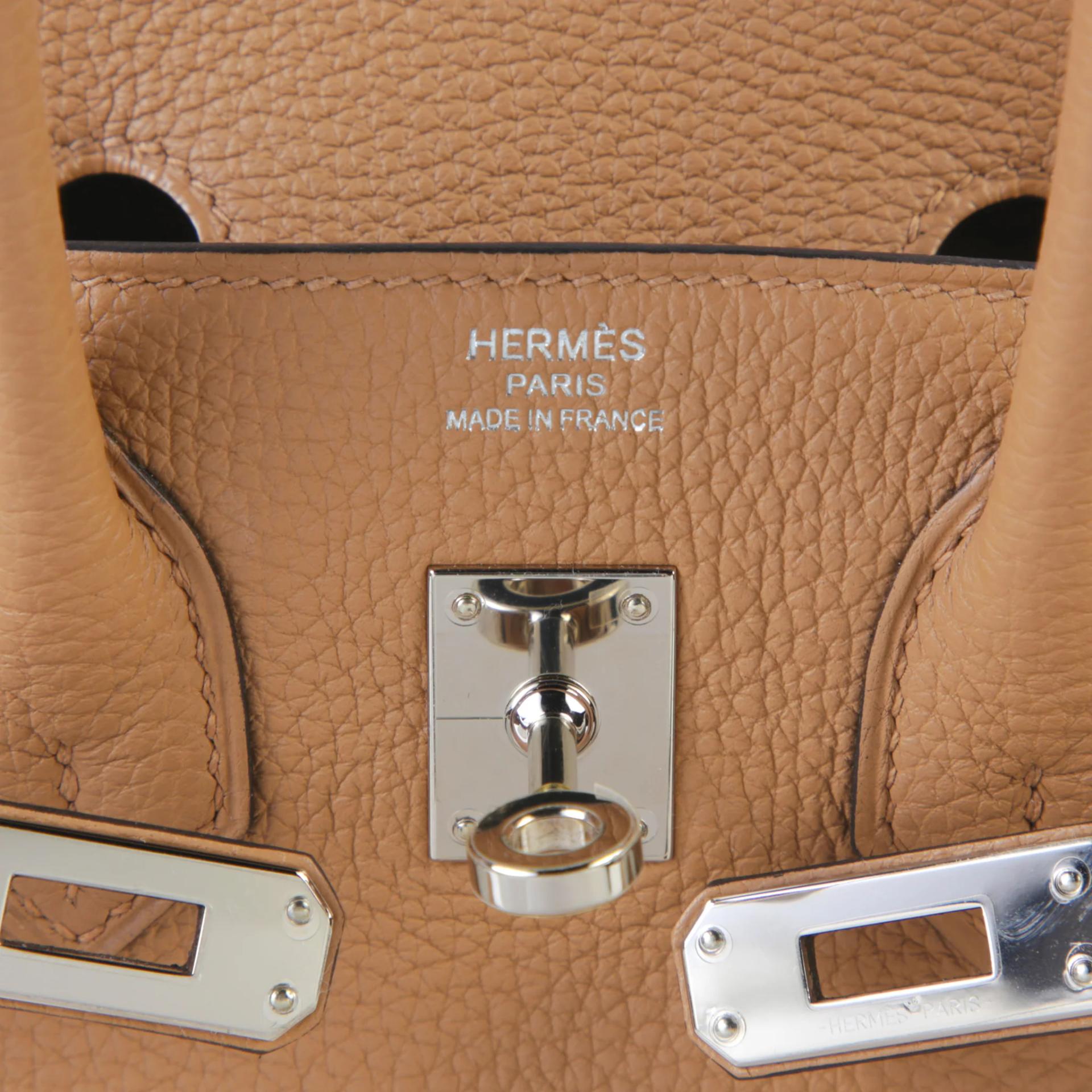 SA超美品 HERMÈS 愛馬仕 Birkin 25 0M 奶茶色 Chai Togo小牛皮 銀扣 U刻 2022年 - 9