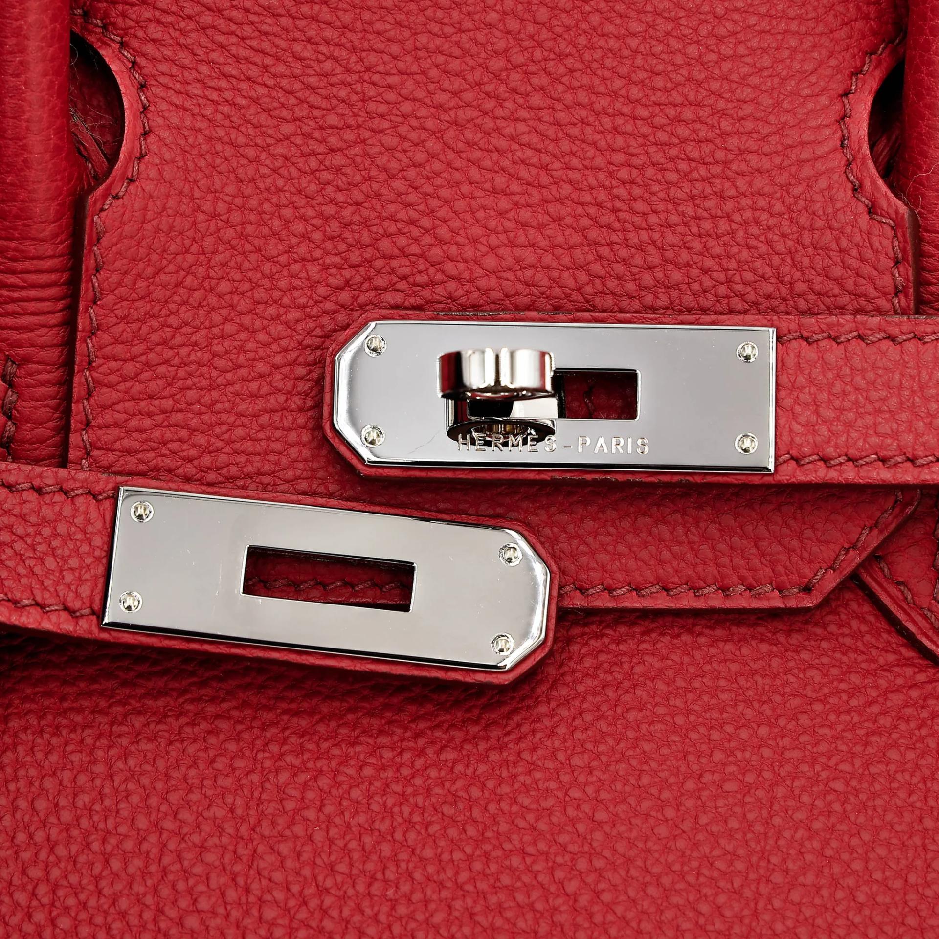 A美品 HERMÈS 愛馬仕 Birkin 30 54 茜草紅 Rouge Garance Togo小牛皮 銀扣 □M刻 2009年 - 17