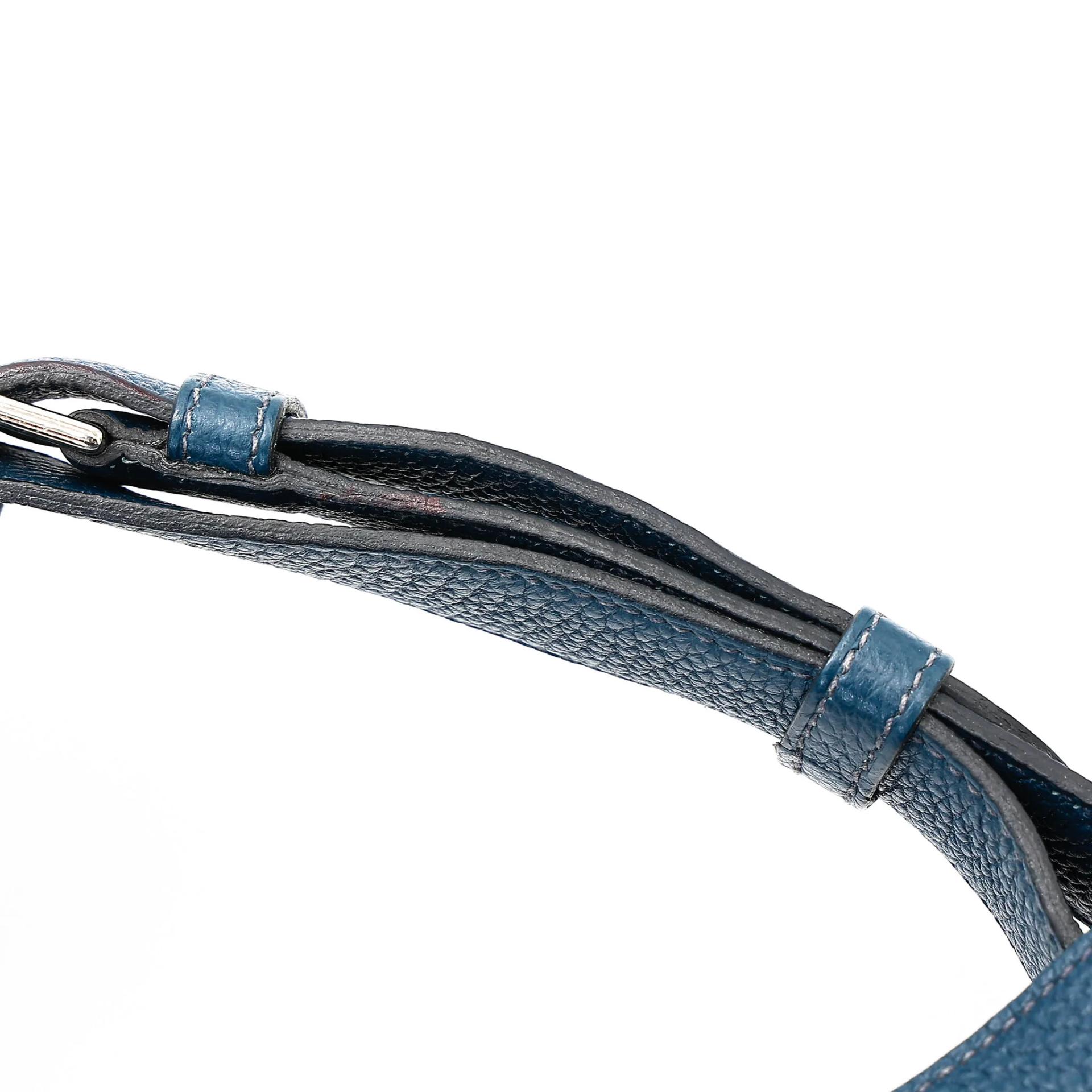 A美品 HERMÈS 愛馬仕 So Kelly 22 7P 普魯士藍 Bleu De Prusse Togo小牛皮 銀扣 □M刻 2009年 - 8
