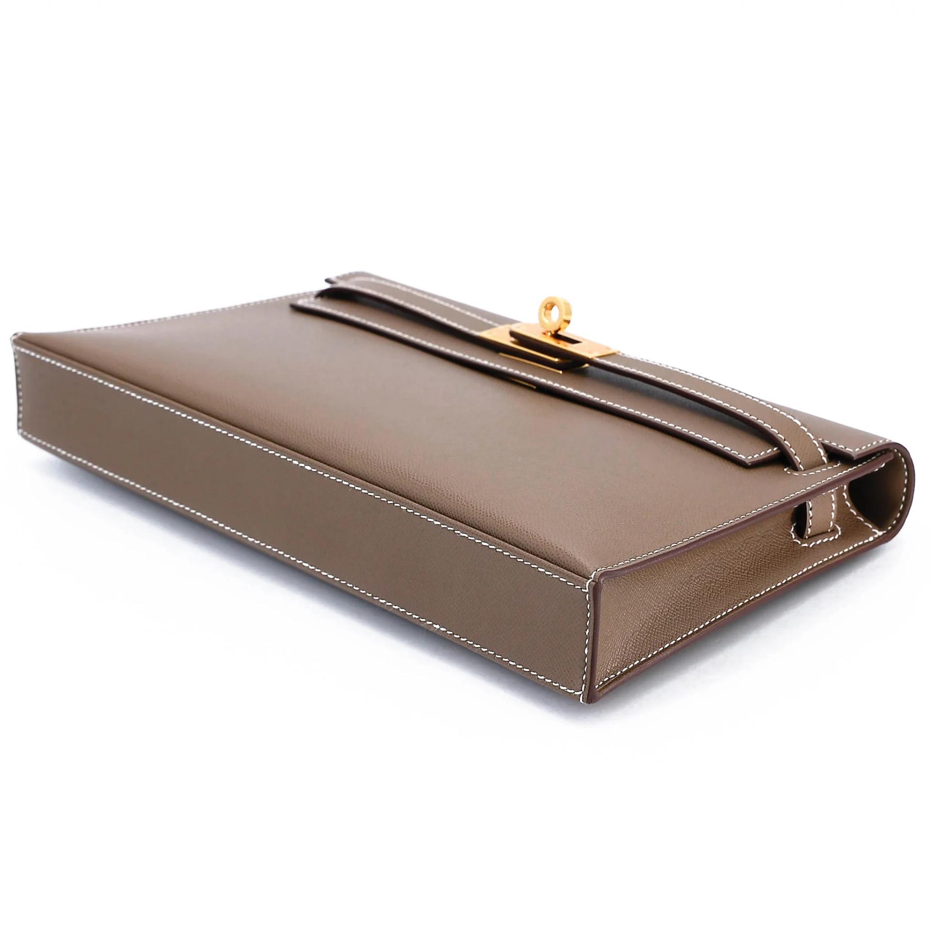 SA超美品 HERMÈS 愛馬仕 Kelly Elan 18 大象灰 Etoupe Madame皮 金扣 B刻 2023年 - 4