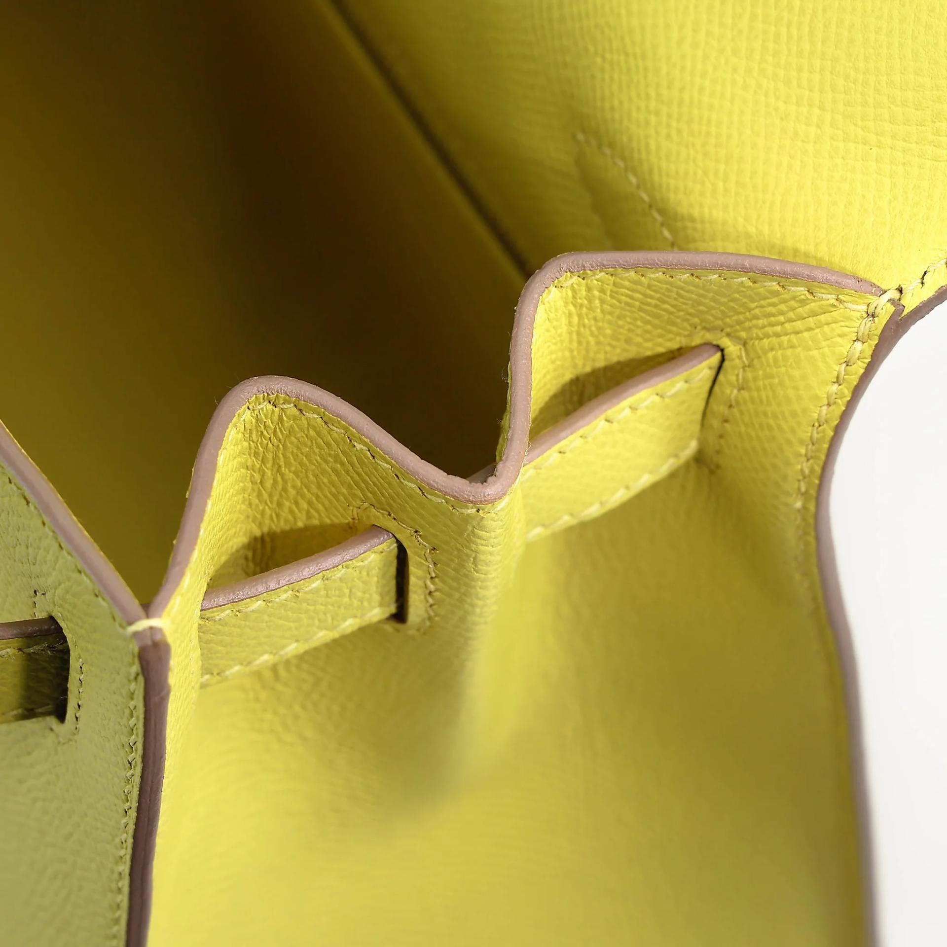 SA超美品 HERMÈS 愛馬仕 Kelly 28 外縫 9R 檸檬黃 Lime Epsom牛皮 金扣 D刻 2019年 - 16