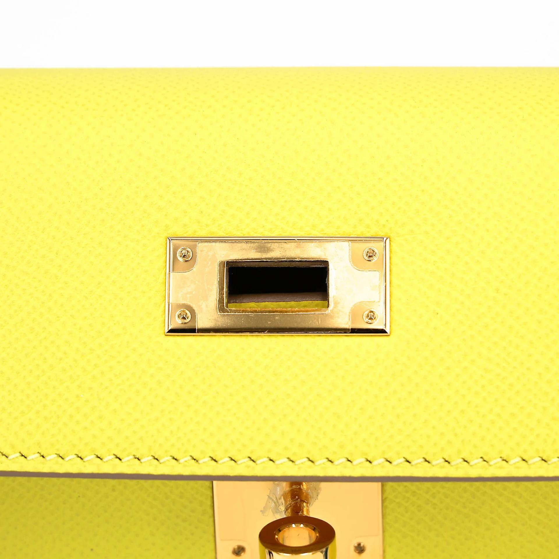 SA超美品 HERMÈS 愛馬仕 Kelly 28 外縫 9R 檸檬黃 Lime Epsom牛皮 金扣 D刻 2019年 - 10