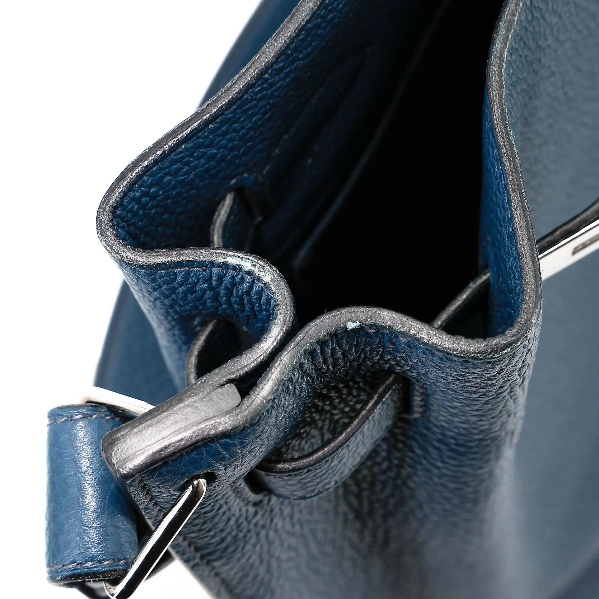 A美品 HERMÈS 愛馬仕 So Kelly 22 7P 普魯士藍 Bleu De Prusse Togo小牛皮 銀扣 □M刻 2009年 - 23