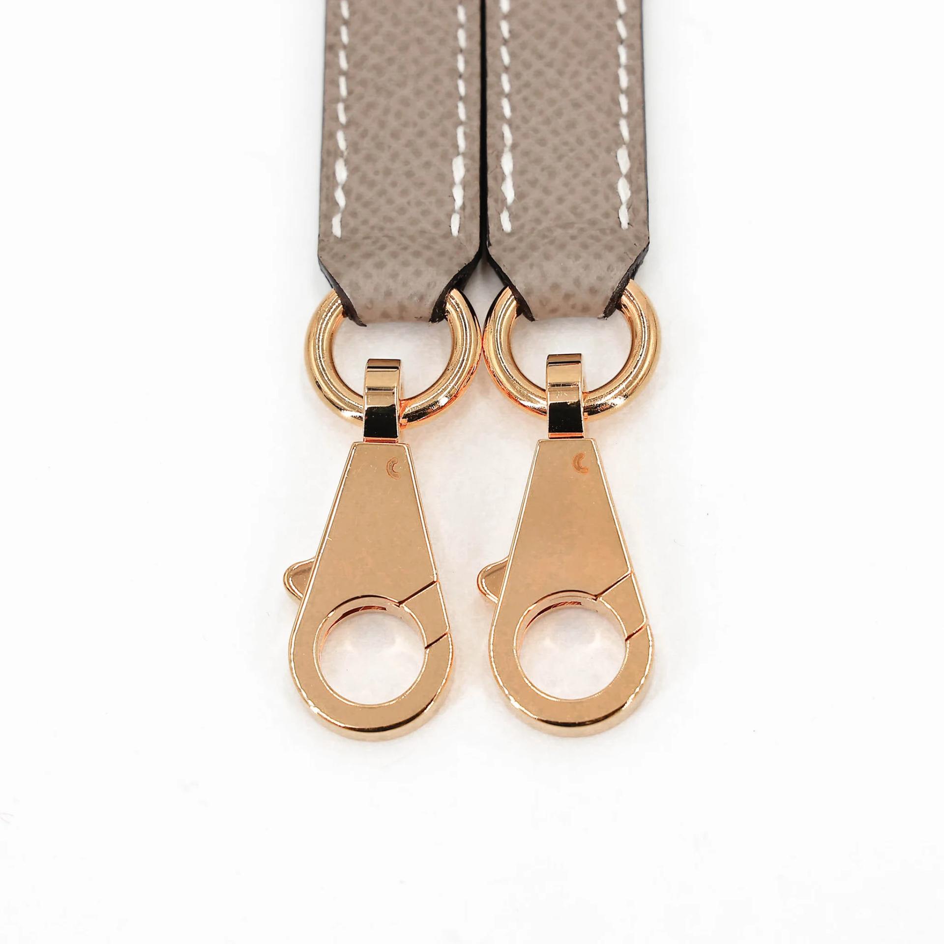 A美品 HERMÈS 愛馬仕 馬蹄印定制 Kelly 25 外縫 HSS 10 奶昔白 Craie M8 銀河灰 Gris Asphalte Epsom牛皮 金扣 U刻 2022年 - 28