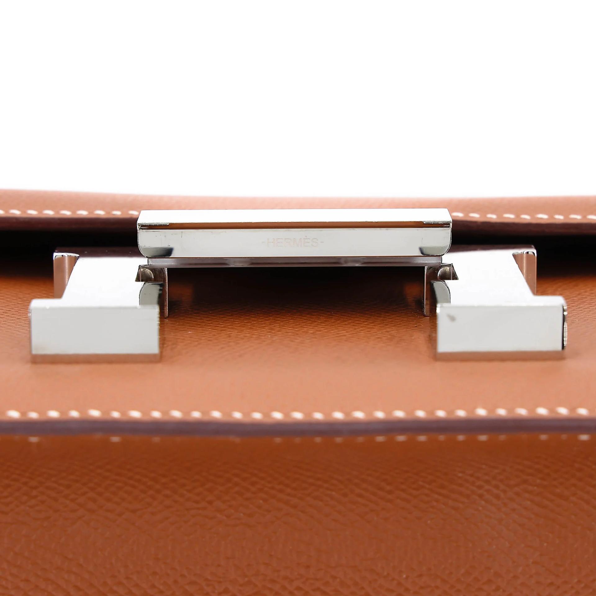 A美品 HERMÈS 愛馬仕 Constance 康康 24 Mirror 37 金棕色 Gold Epsom牛皮 銀扣 K刻 2025年 - 11