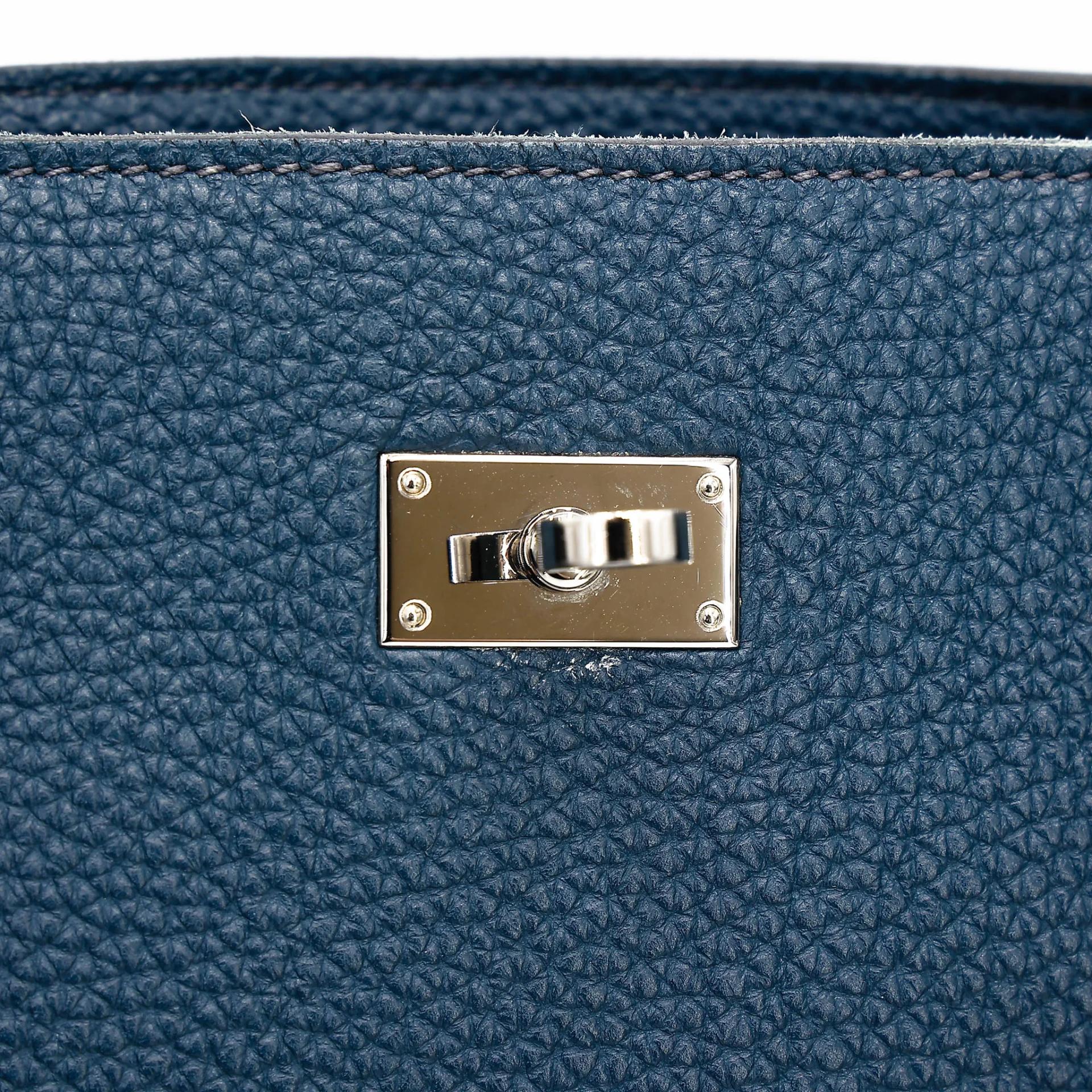 A美品 HERMÈS 愛馬仕 So Kelly 22 7P 普魯士藍 Bleu De Prusse Togo小牛皮 銀扣 □M刻 2009年 - 27