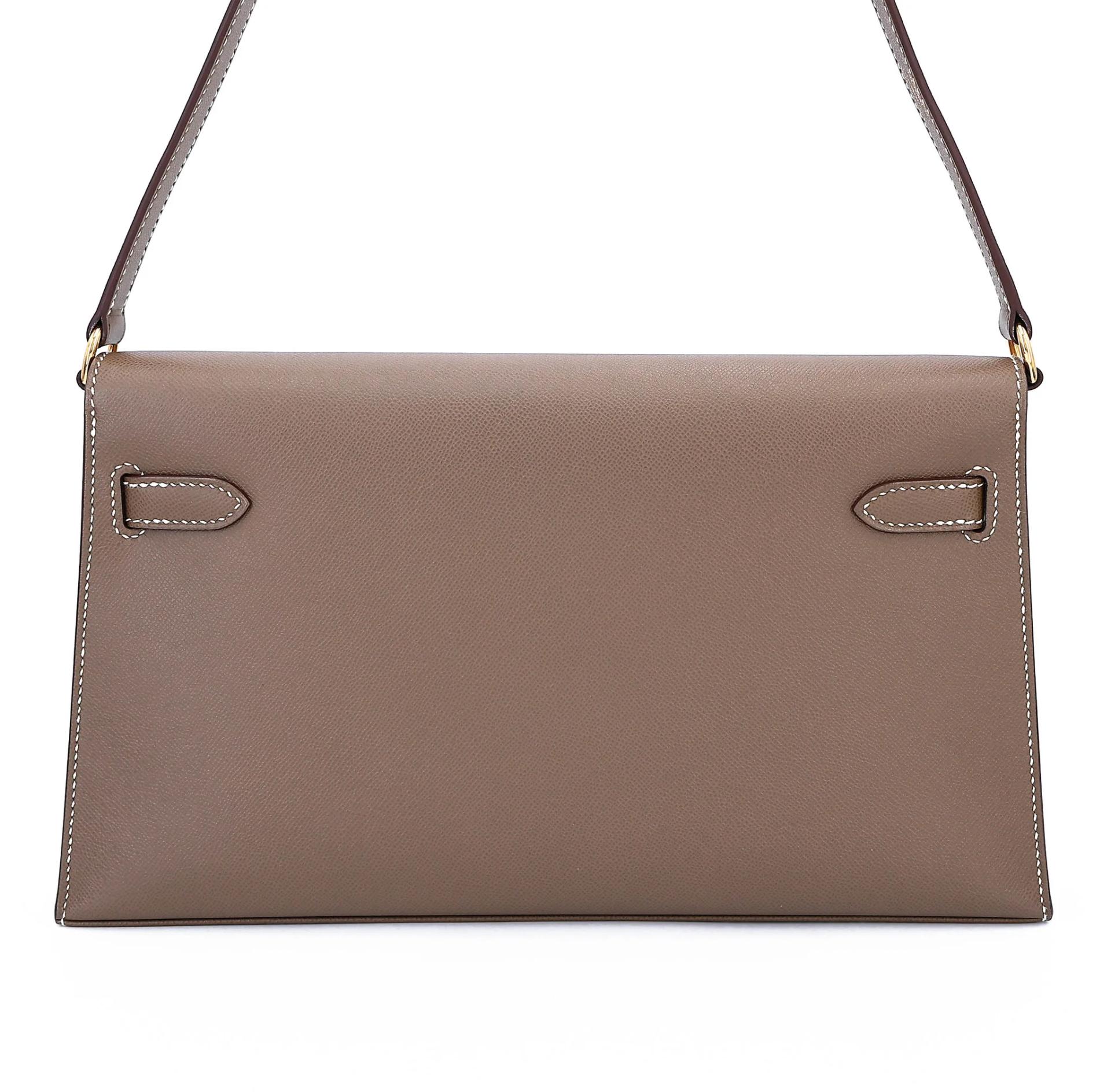 SA超美品 HERMÈS 愛馬仕 Kelly Elan 18 大象灰 Etoupe Madame皮 金扣 B刻 2023年 - 2
