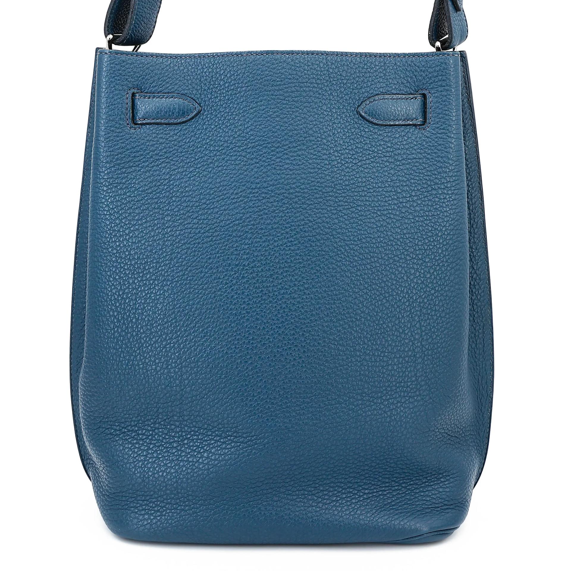 A美品 HERMÈS 愛馬仕 So Kelly 22 7P 普魯士藍 Bleu De Prusse Togo小牛皮 銀扣 □M刻 2009年 - 2