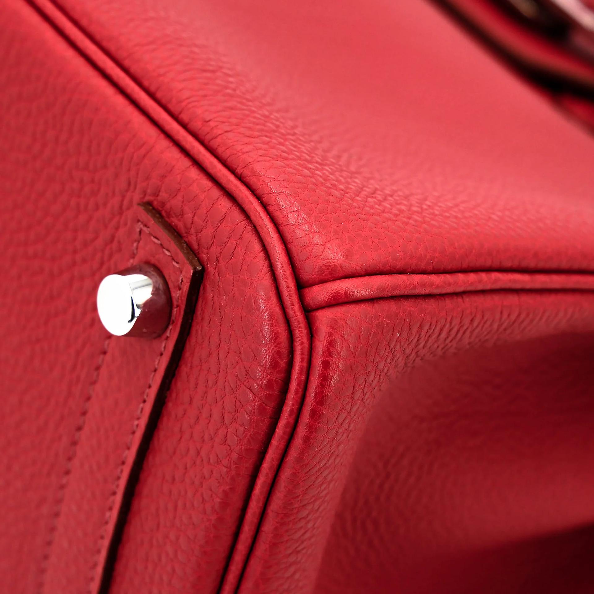 A美品 HERMÈS 愛馬仕 Birkin 30 54 茜草紅 Rouge Garance Togo小牛皮 銀扣 □M刻 2009年 - 8