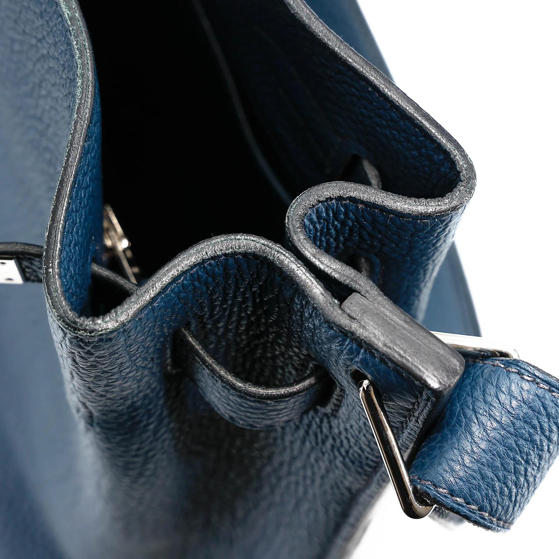 A美品 HERMÈS 愛馬仕 So Kelly 22 7P 普魯士藍 Bleu De Prusse Togo小牛皮 銀扣 □M刻 2009年 - 22