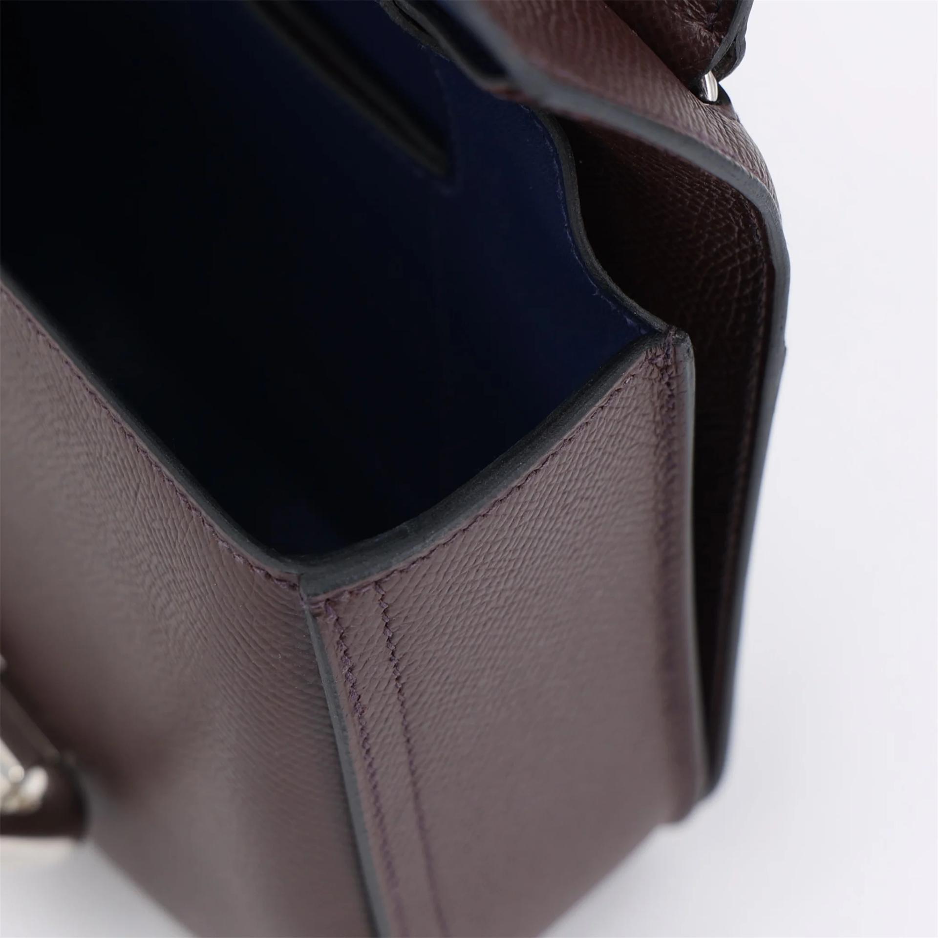 未使用保存品 HERMÈS 愛馬仕 Della Cavalleria mini 0G 馬鞍紅 Rouge Sellier 73 寶石藍 Bleu Saphir Epsom牛皮 銀扣 U刻 2022年 - 13