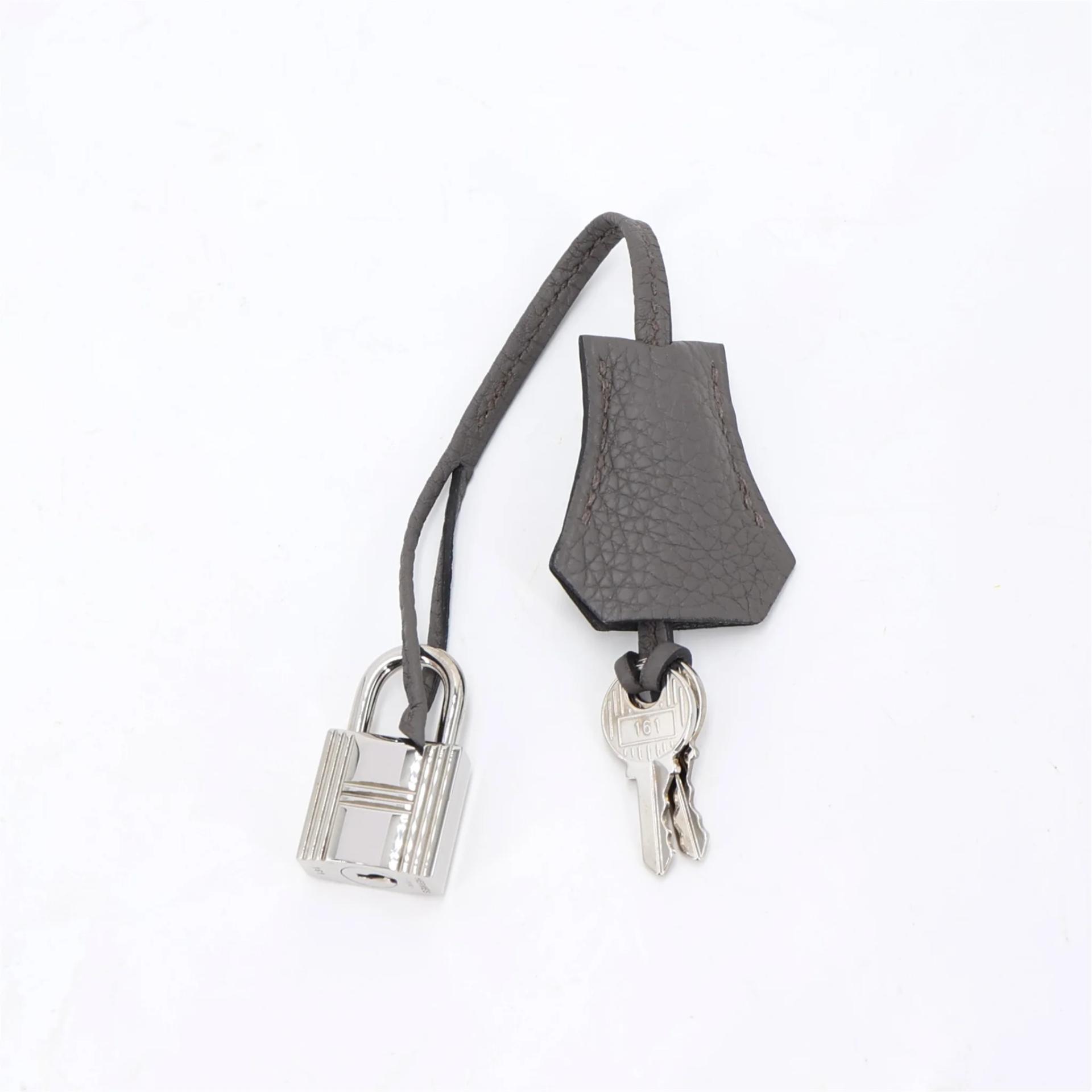 Very Good ( Rank A) HERMÈS Birkin 25 Etain (8F) Togo Palladium hardware D (2019) - 19