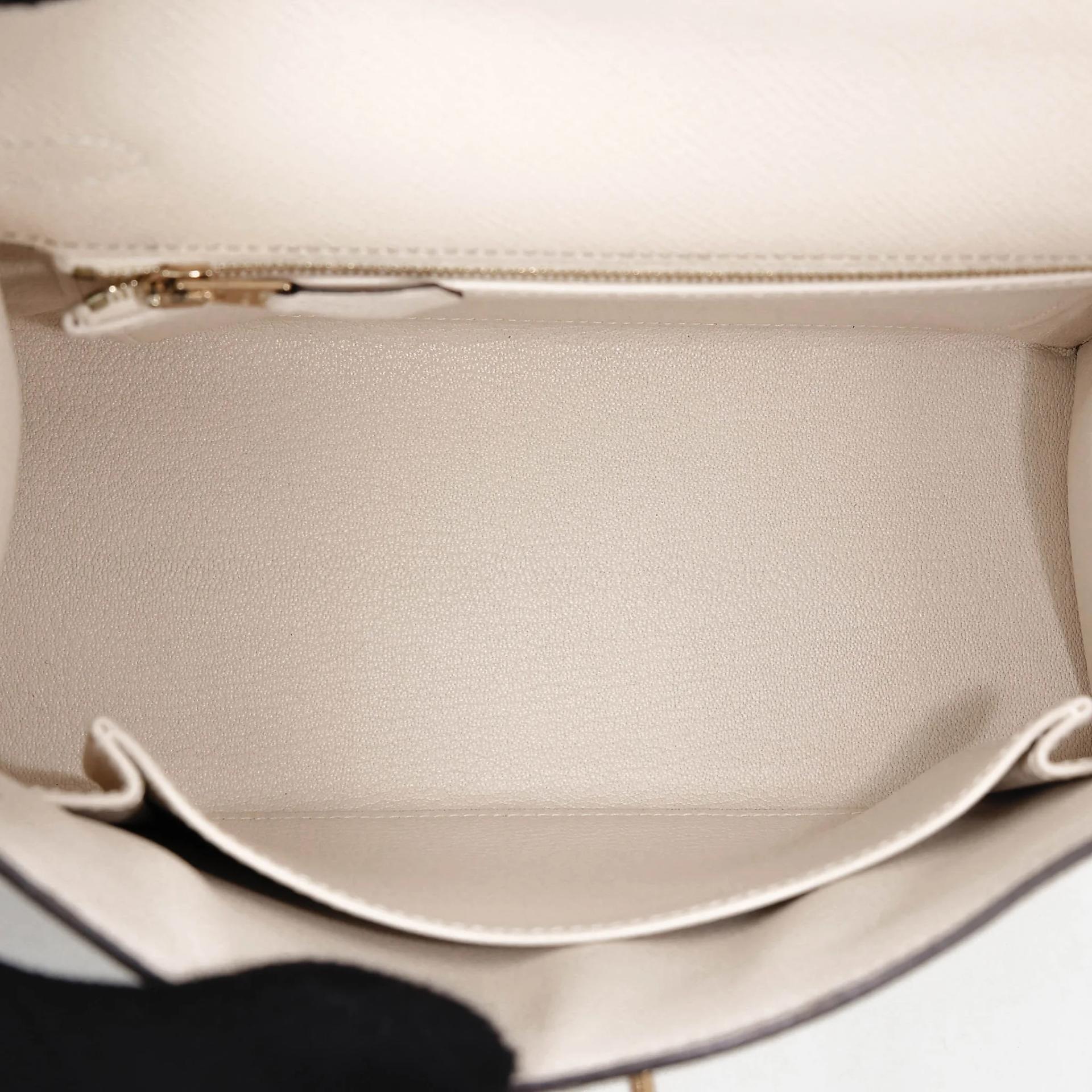 A美品 HERMÈS 愛馬仕 馬蹄印定制 Kelly 25 外縫 HSS 10 奶昔白 Craie M8 銀河灰 Gris Asphalte Epsom牛皮 金扣 U刻 2022年 - 26