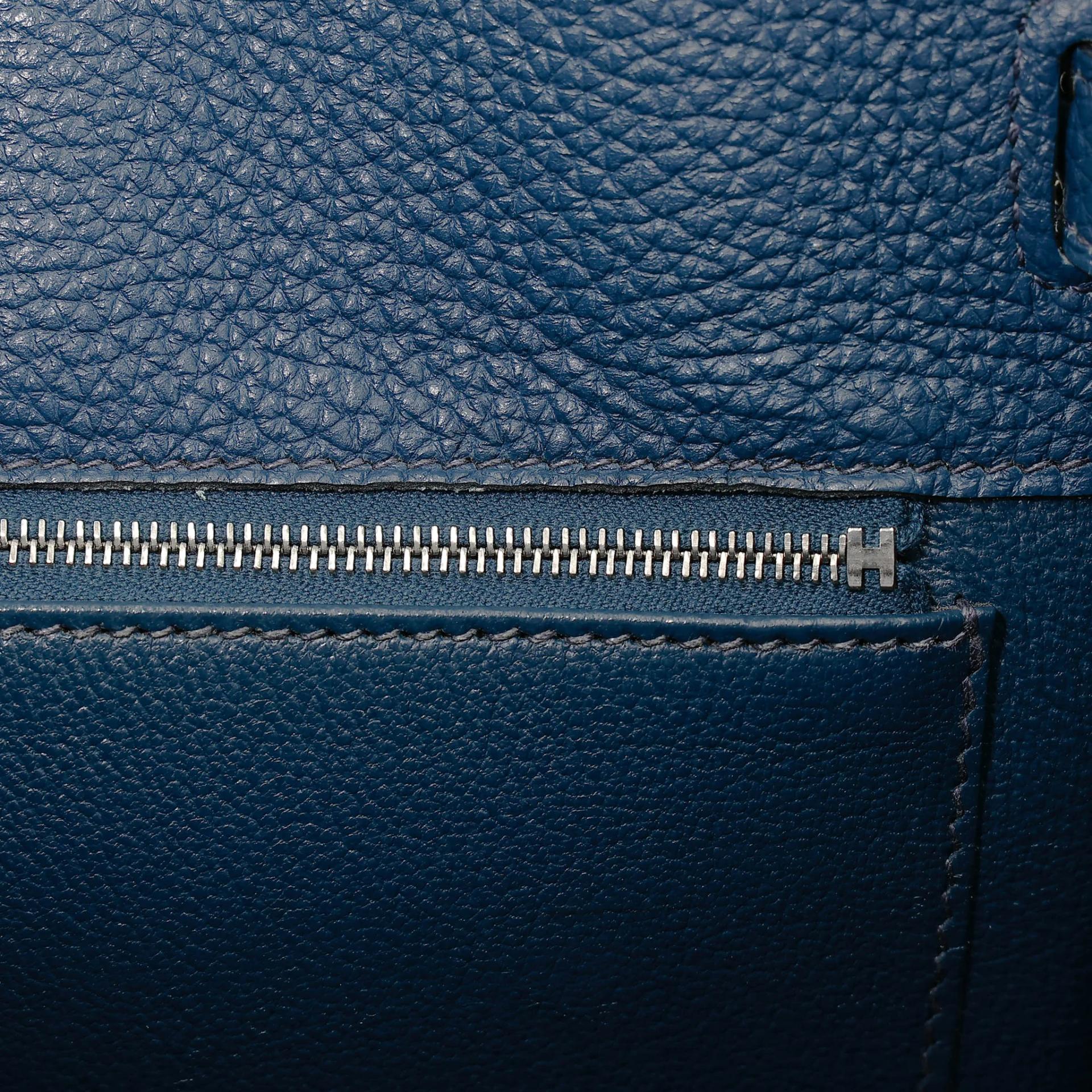 A美品 HERMÈS 愛馬仕 So Kelly 22 7P 普魯士藍 Bleu De Prusse Togo小牛皮 銀扣 □M刻 2009年 - 35