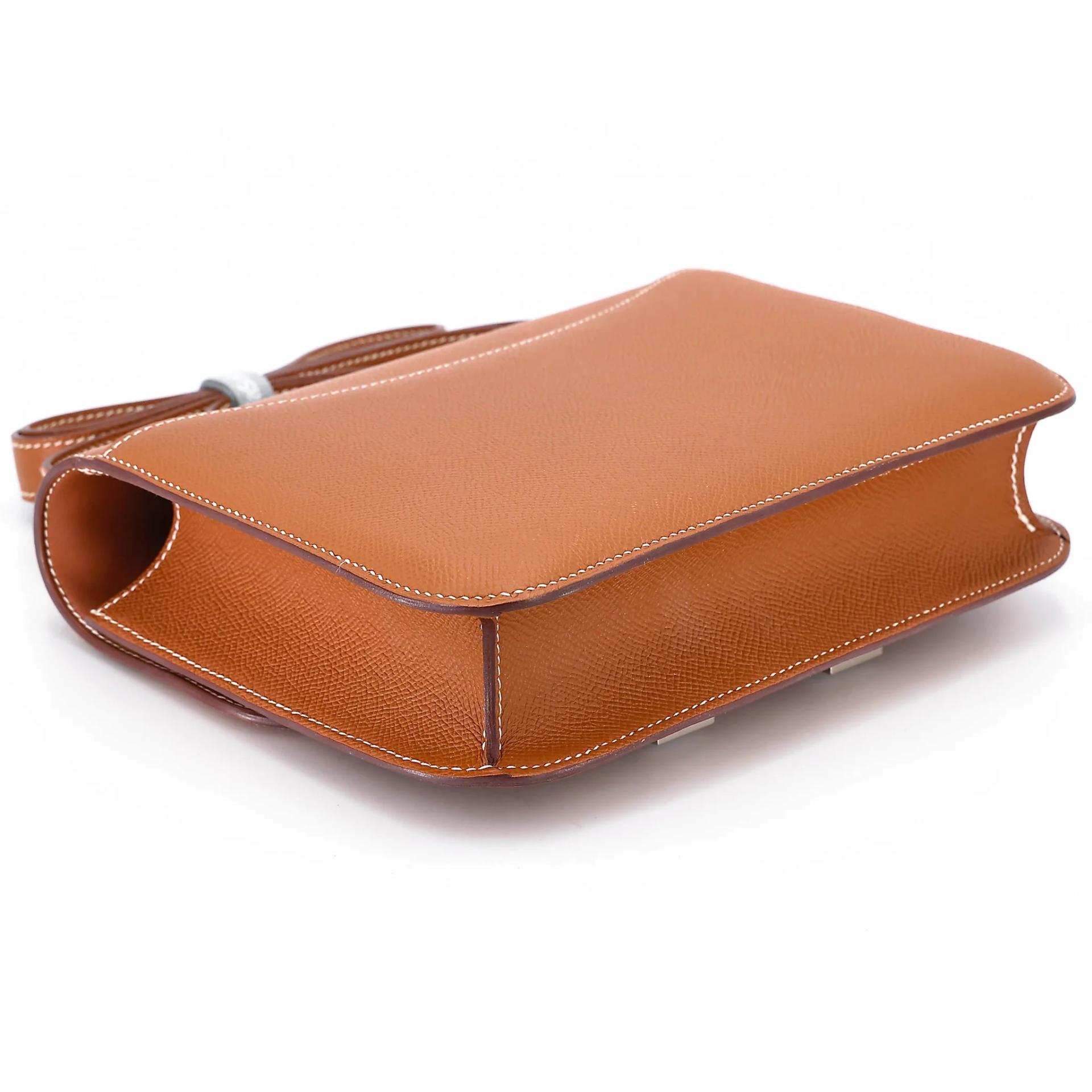 A美品 HERMÈS 愛馬仕 Constance 康康 24 Mirror 37 金棕色 Gold Epsom牛皮 銀扣 K刻 2025年 - 9