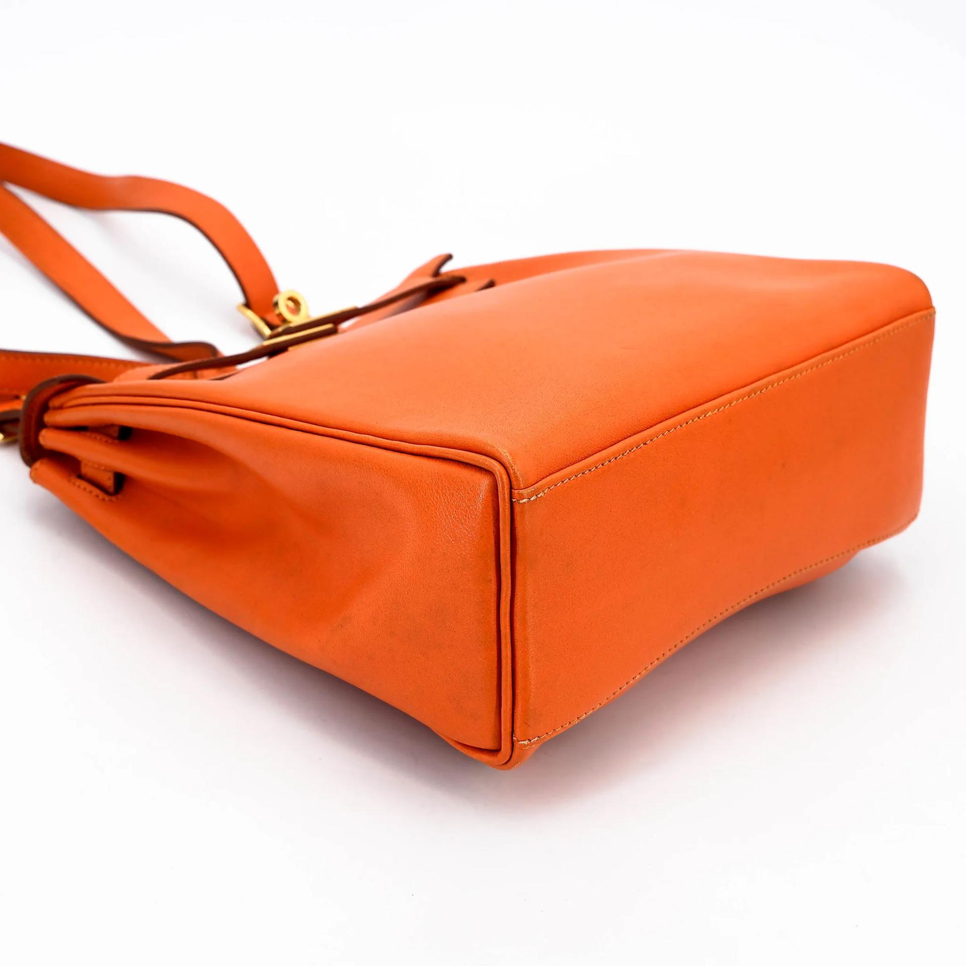 ランク A HERMÈS エルメス ケリーアド PM オレンジ (93) スイフト ゴールド金具 □A刻印 (1997) - 6