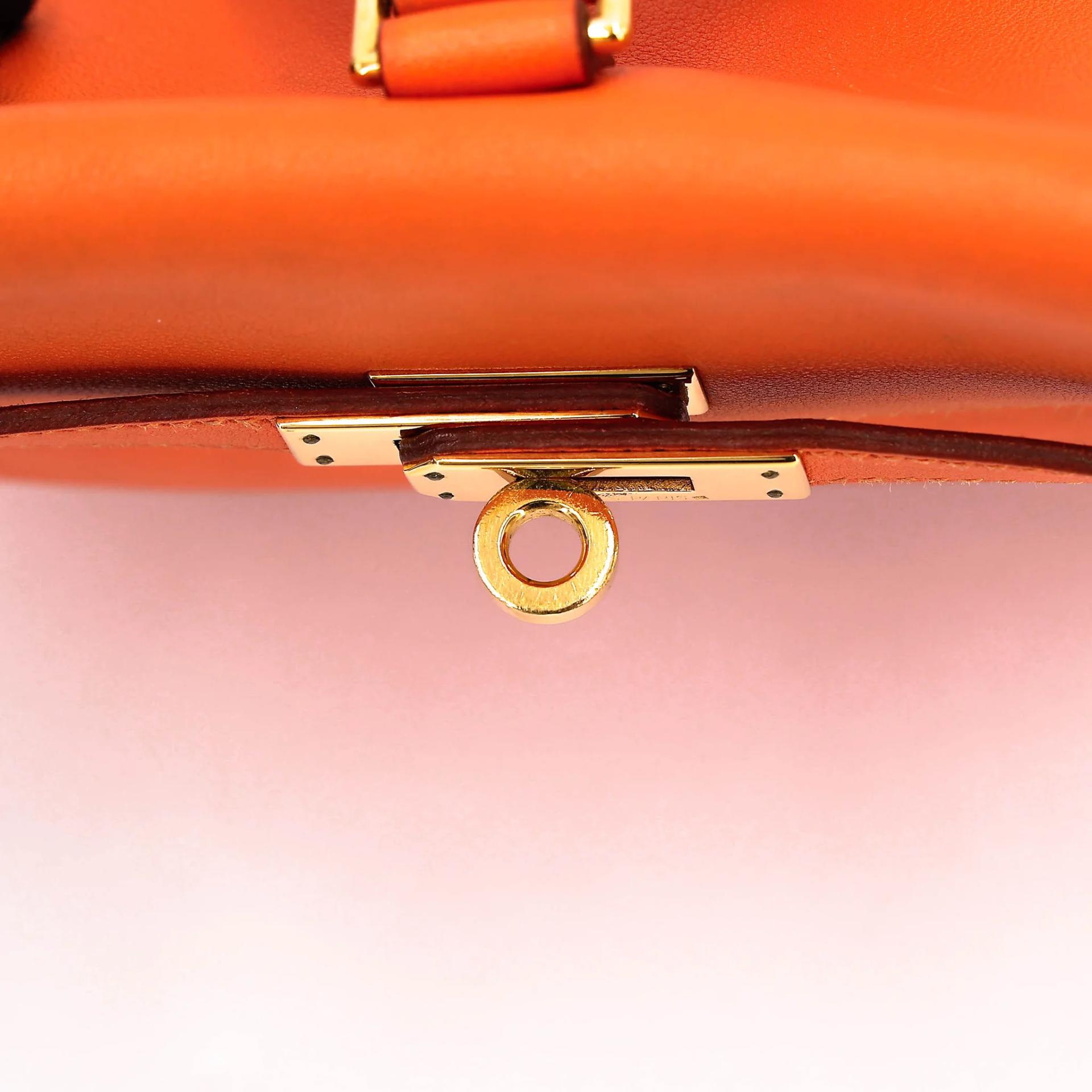 ランク A HERMÈS エルメス ケリーアド PM オレンジ (93) スイフト ゴールド金具 □A刻印 (1997) - 22
