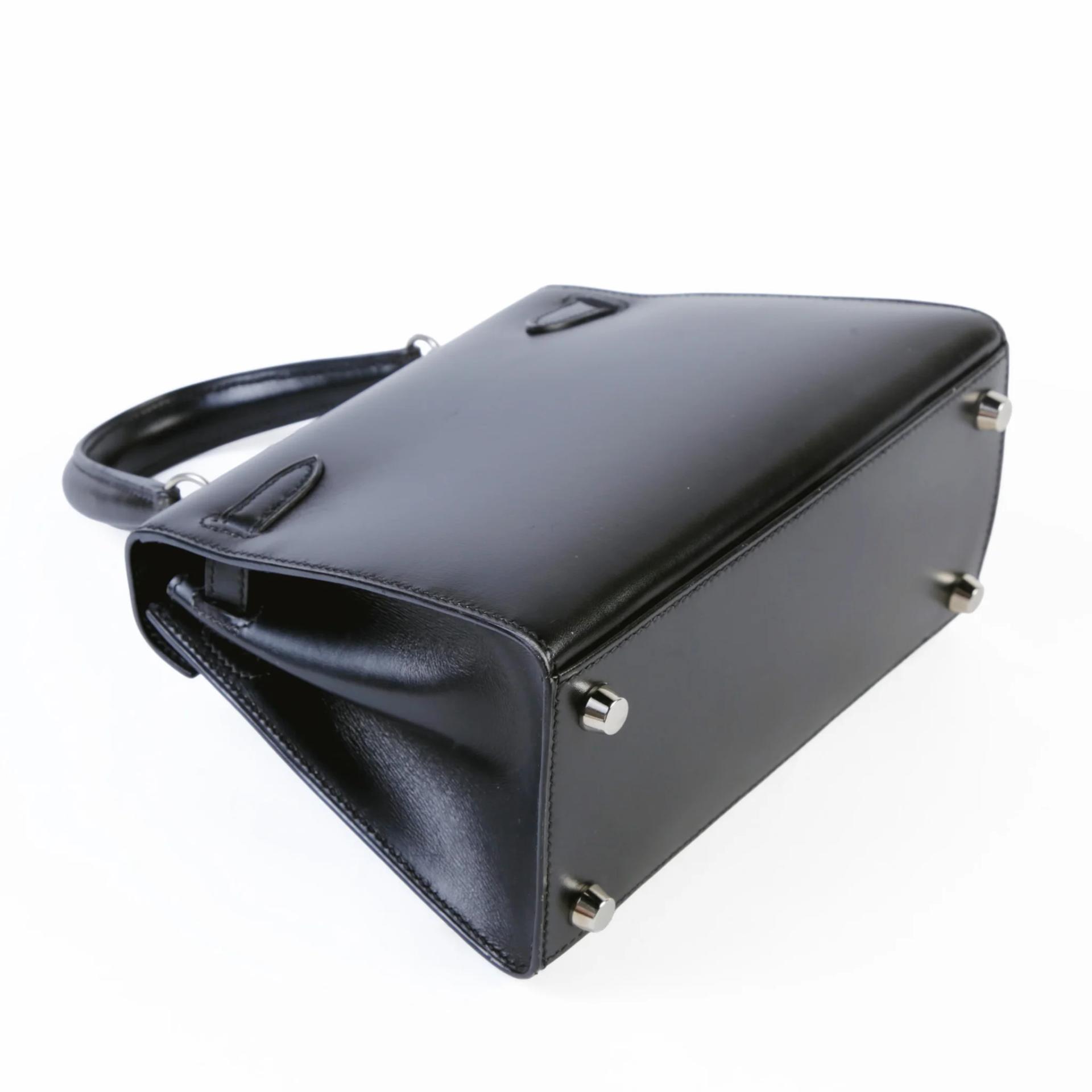 中古AB HERMÈS 愛馬仕 Mini Kelly 20 89 黑色 Noir (Black) Box牛皮 銀扣 □C刻 1999年 - 6
