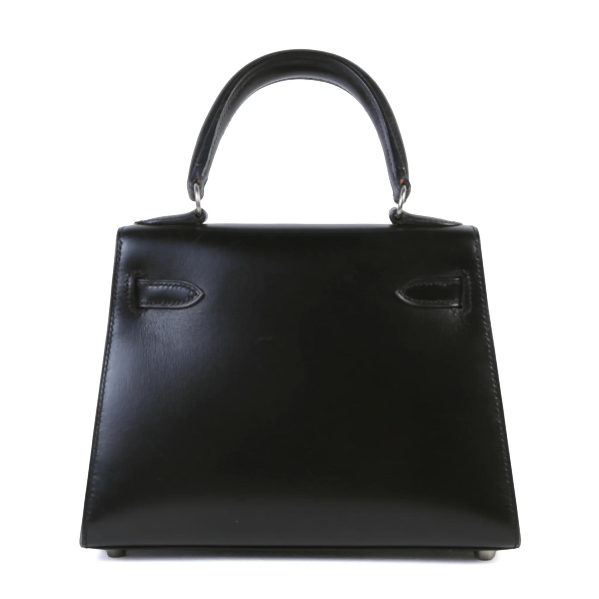 中古AB HERMÈS 愛馬仕 Mini Kelly 20 89 黑色 Noir (Black) Box牛皮 銀扣 □C刻 1999年 - 2