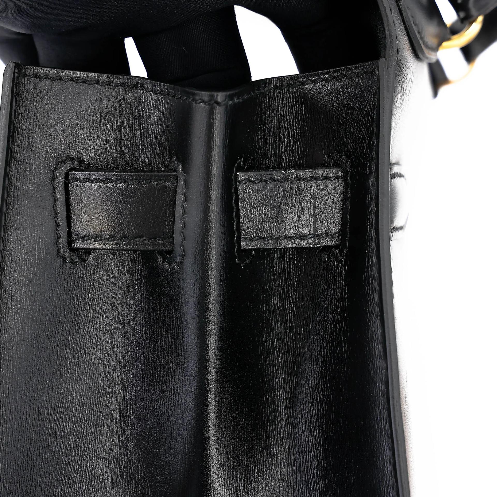 ランク A HERMÈS エルメス ケリー32 ブラック (89) ボックスカーフ ゴールド金具 □A刻印 (1997) - 40