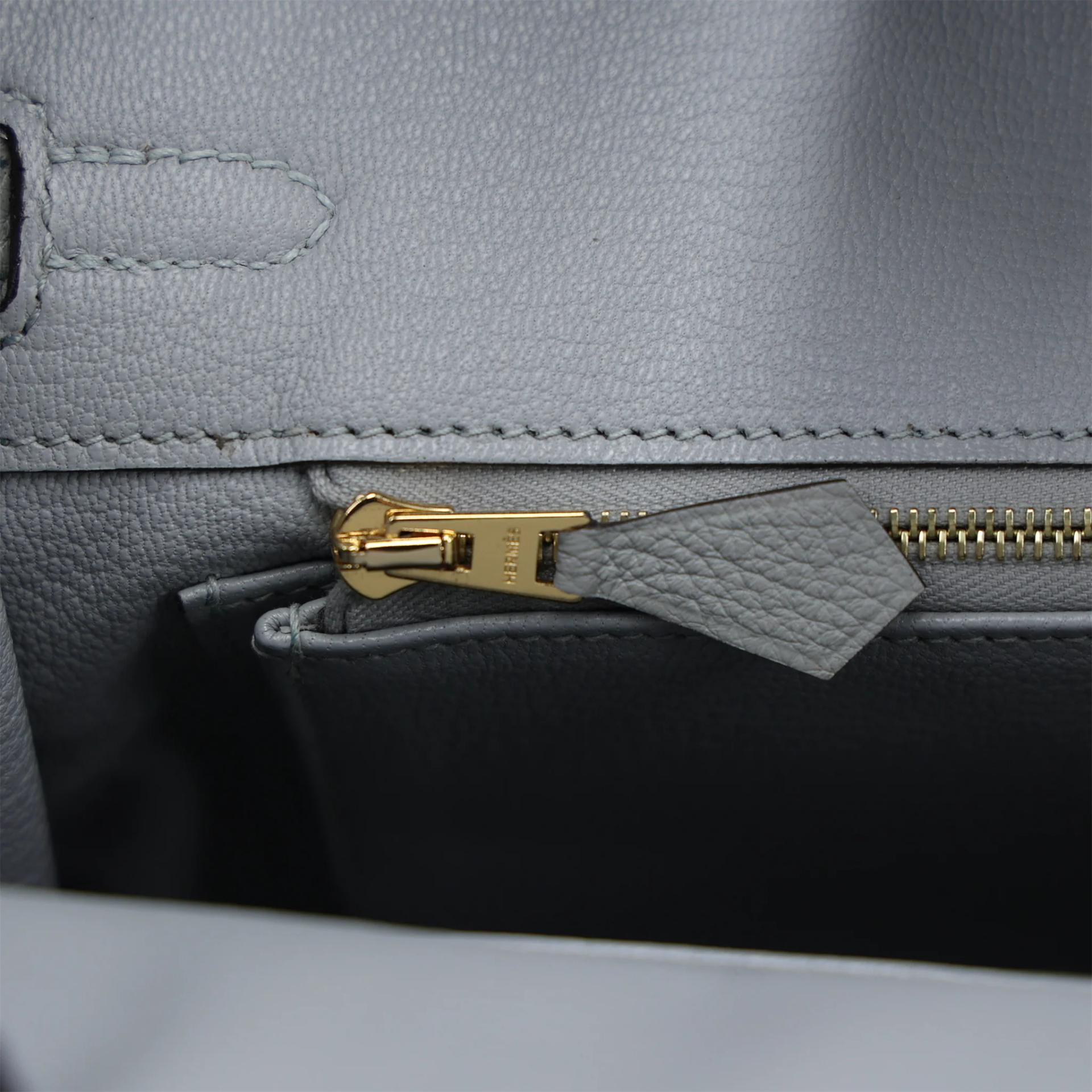 Brand New ( Rank N ) HERMÈS Birkin 25 Bleu Glacier (8U) Togo Gold hardware K (2025) - 14