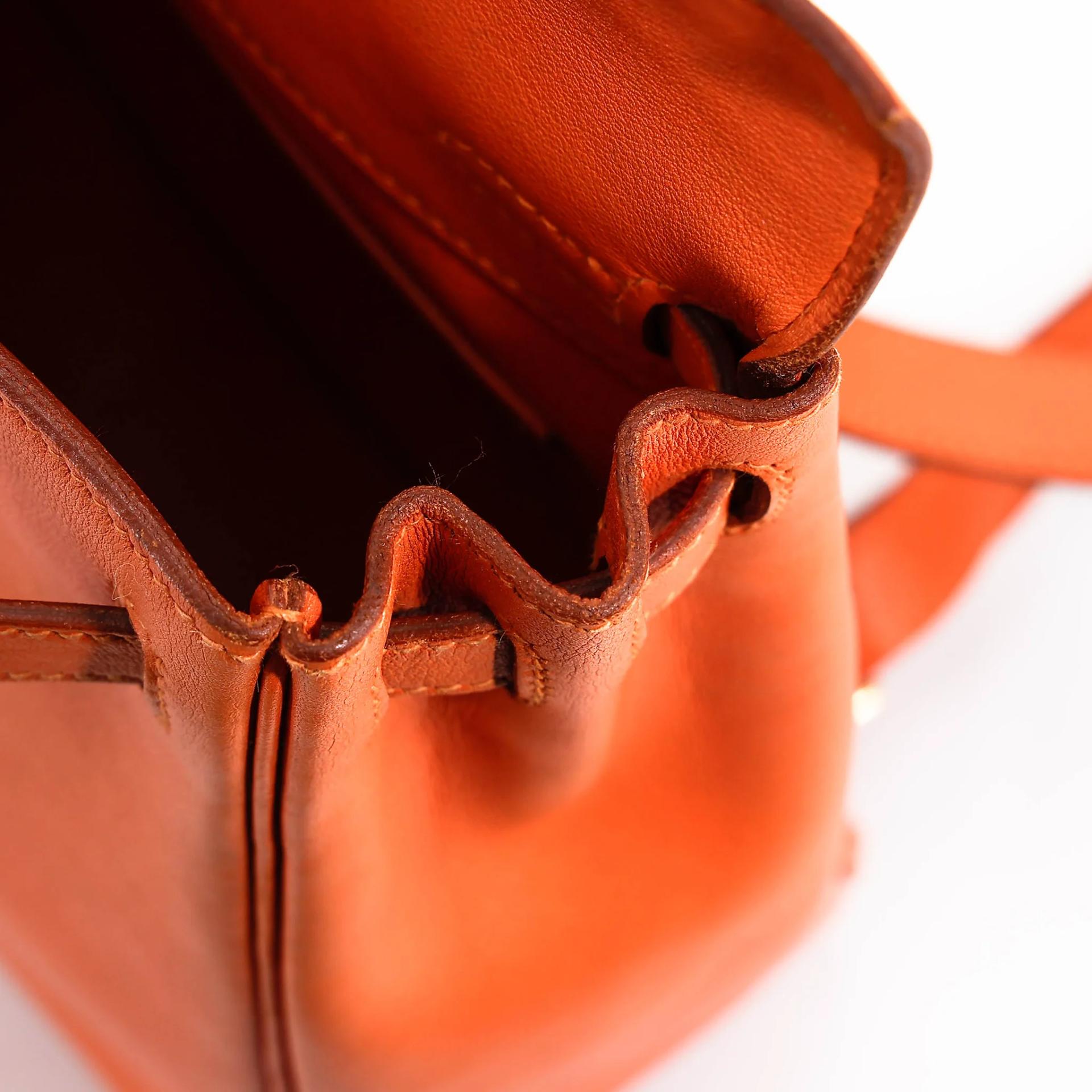 ランク A HERMÈS エルメス ケリーアド PM オレンジ (93) スイフト ゴールド金具 □A刻印 (1997) - 32