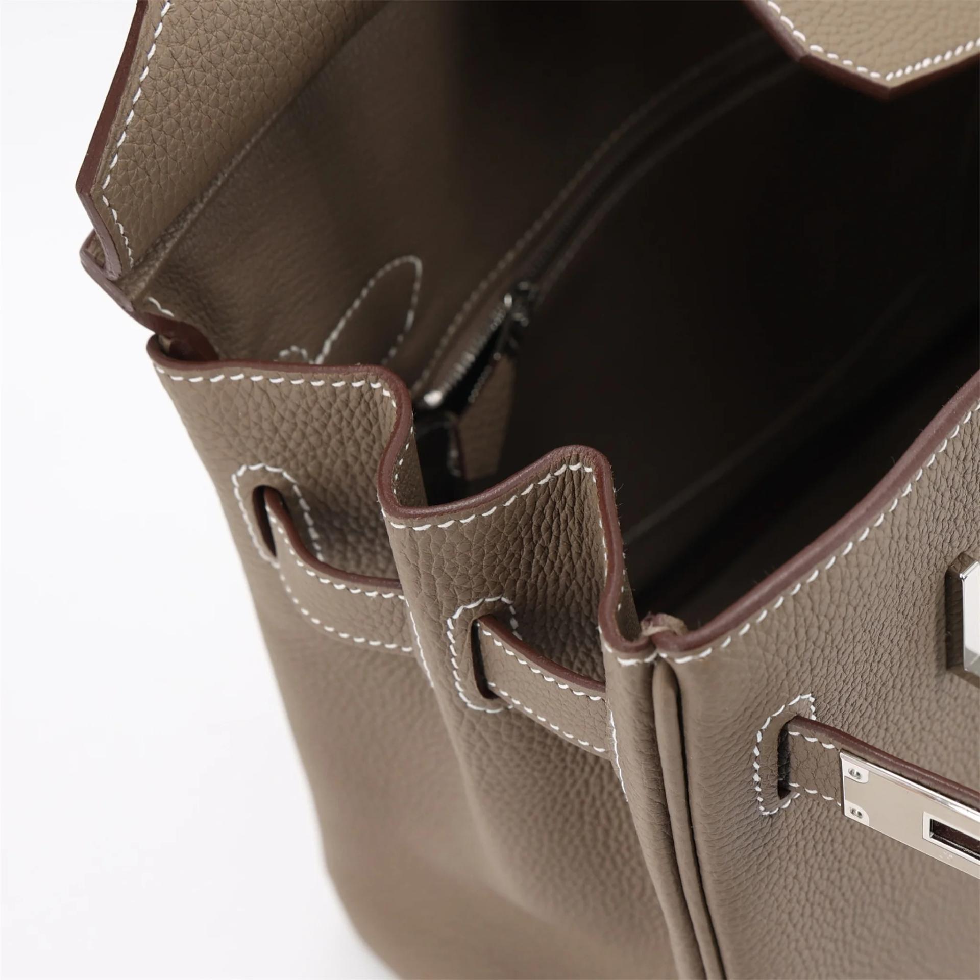 ランク N 新品 HERMÈS エルメス バーキン30 エトゥープ (18) トゴ シルバー金具 K刻印 (2025) - 12