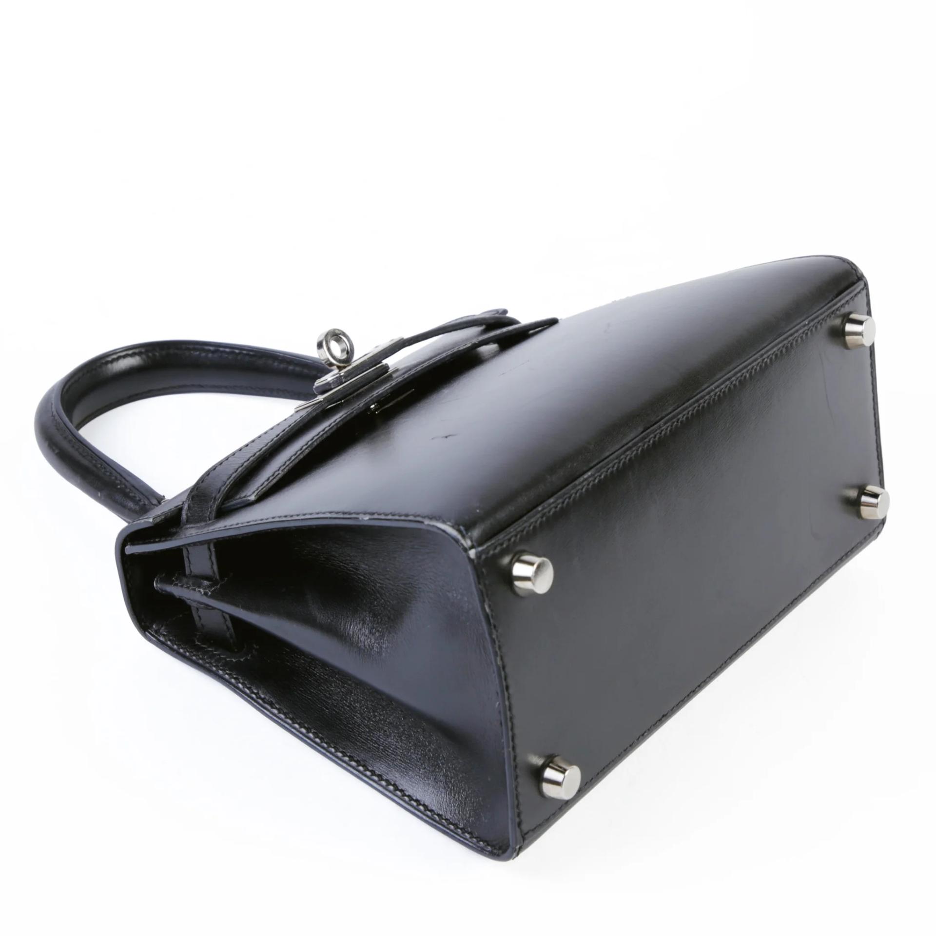 中古AB HERMÈS 愛馬仕 Mini Kelly 20 89 黑色 Noir (Black) Box牛皮 銀扣 □C刻 1999年 - 4