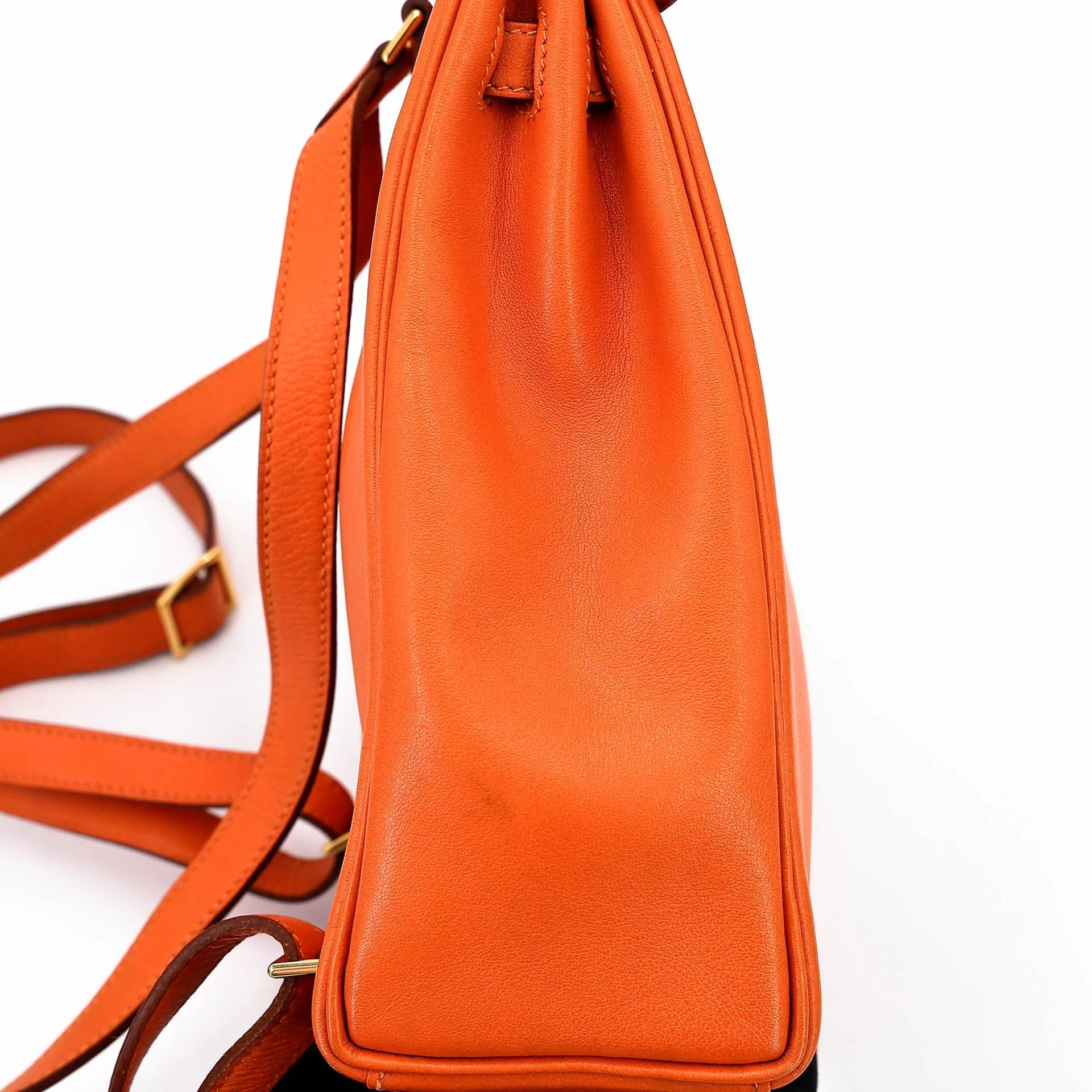 ランク A HERMÈS エルメス ケリーアド PM オレンジ (93) スイフト ゴールド金具 □A刻印 (1997) - 15