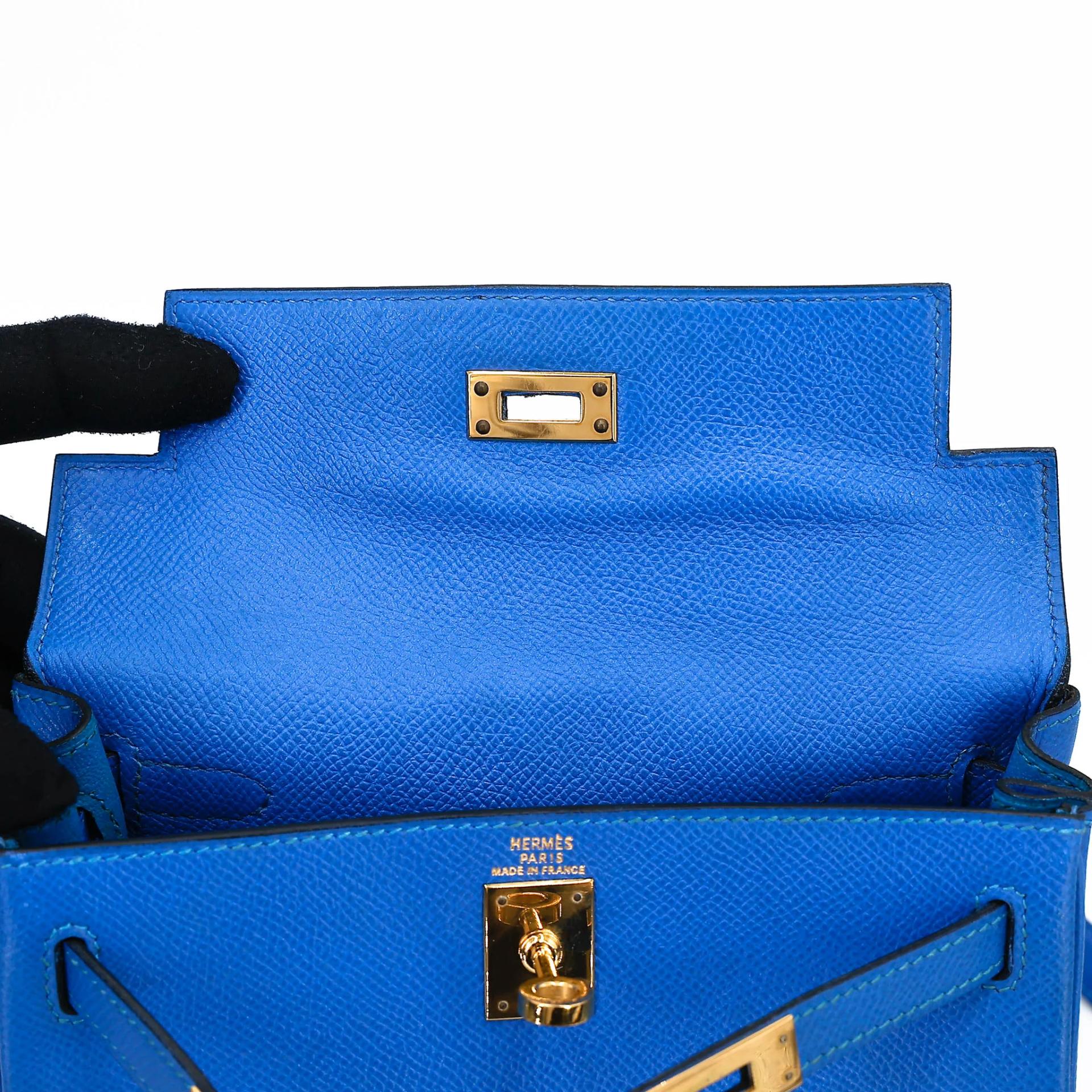 ランク A HERMÈS エルメス ケリーアド PM ブルーフランス (71) エプソン ゴールド金具 □A刻印 (1997) - 22