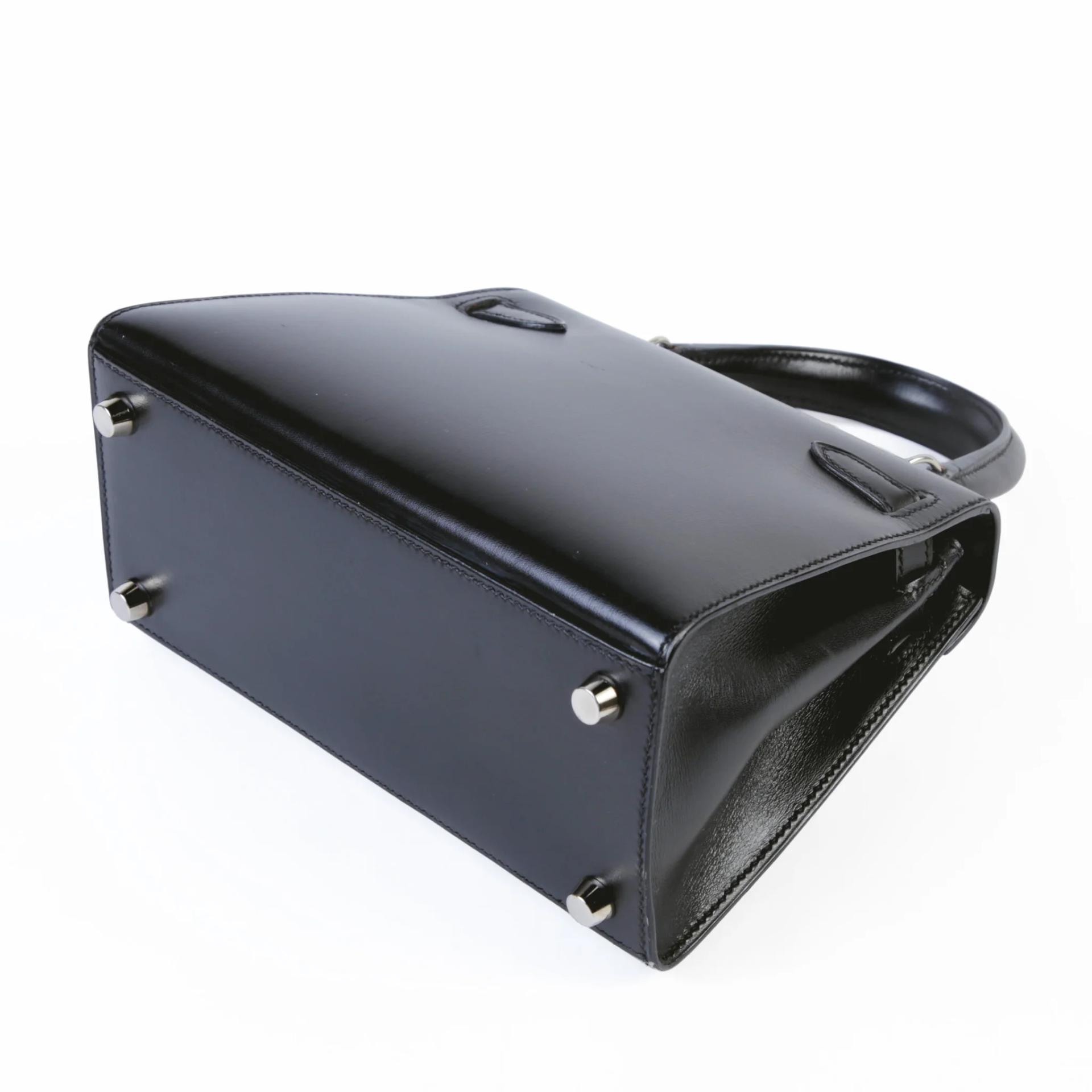 中古AB HERMÈS 愛馬仕 Mini Kelly 20 89 黑色 Noir (Black) Box牛皮 銀扣 □C刻 1999年 - 7
