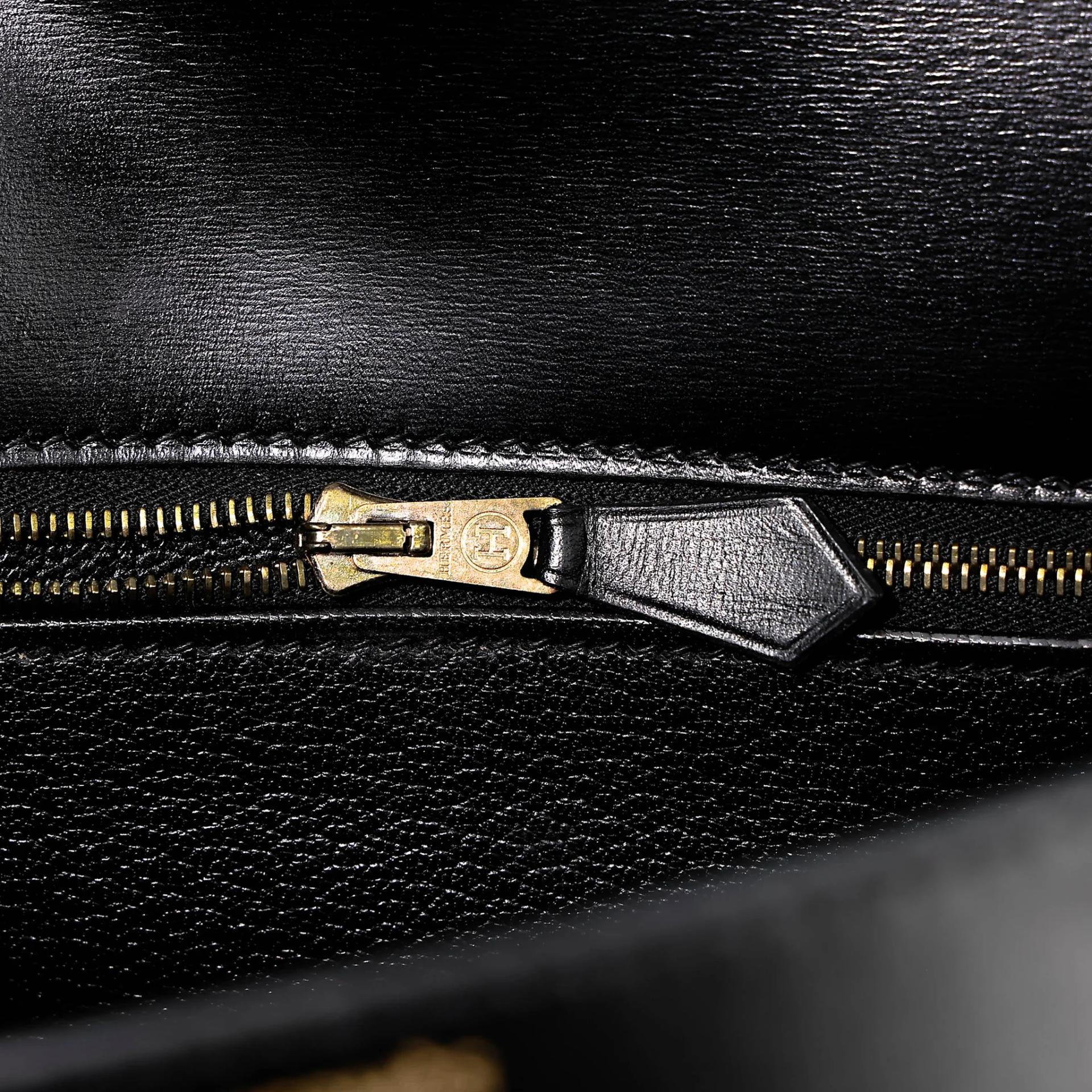 ランク A HERMÈS エルメス ケリー32 ブラック (89) ボックスカーフ ゴールド金具 □A刻印 (1997) - 33