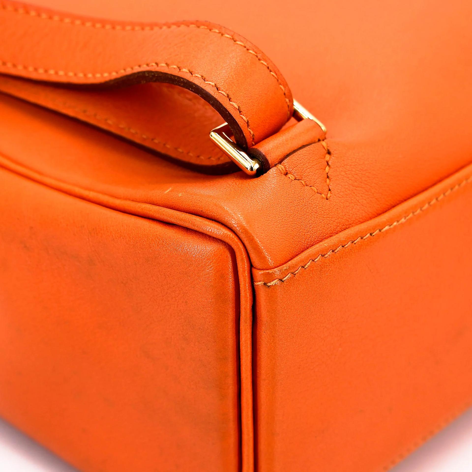 ランク A HERMÈS エルメス ケリーアド PM オレンジ (93) スイフト ゴールド金具 □A刻印 (1997) - 12
