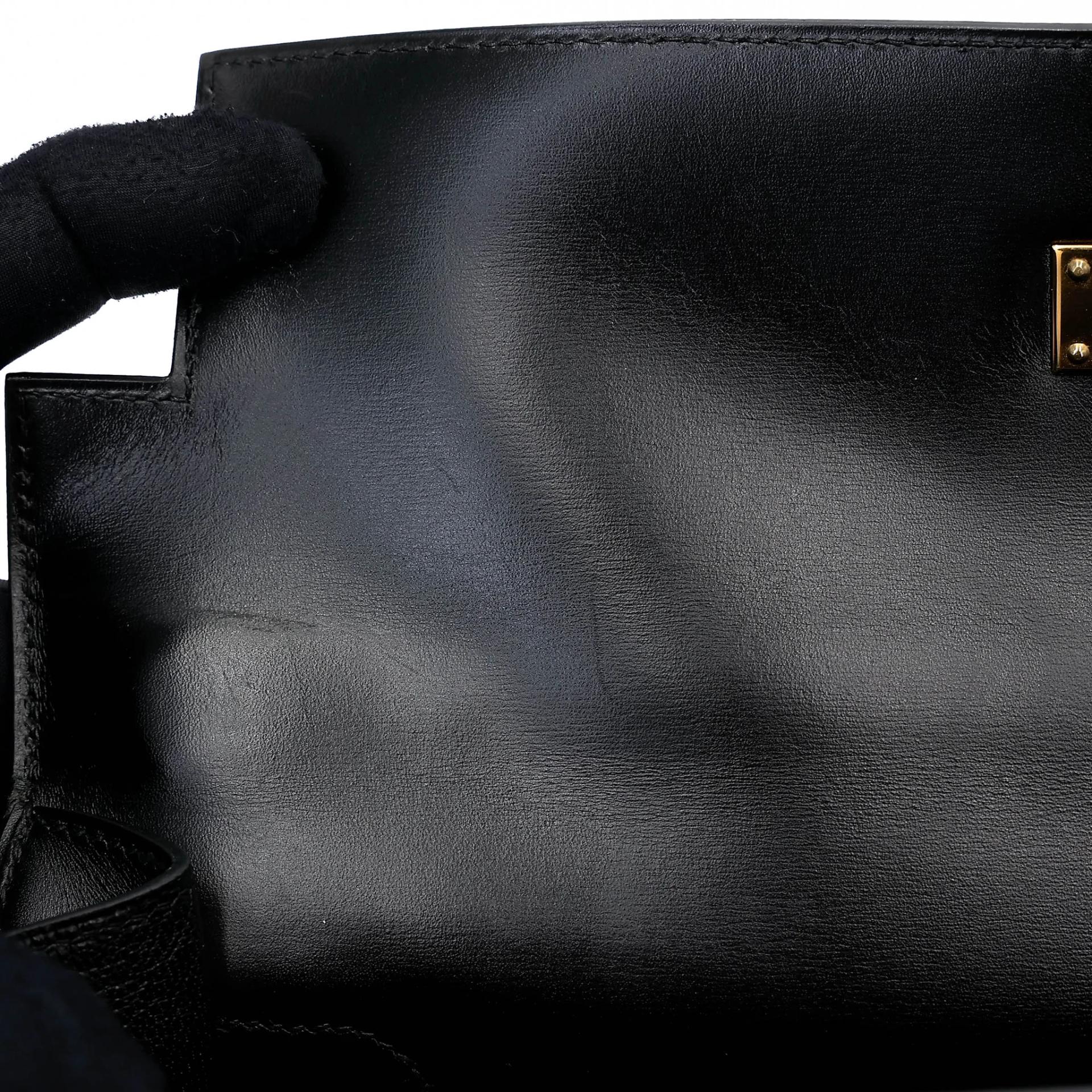 ランク A HERMÈS エルメス ケリー32 ブラック (89) ボックスカーフ ゴールド金具 □A刻印 (1997) - 28