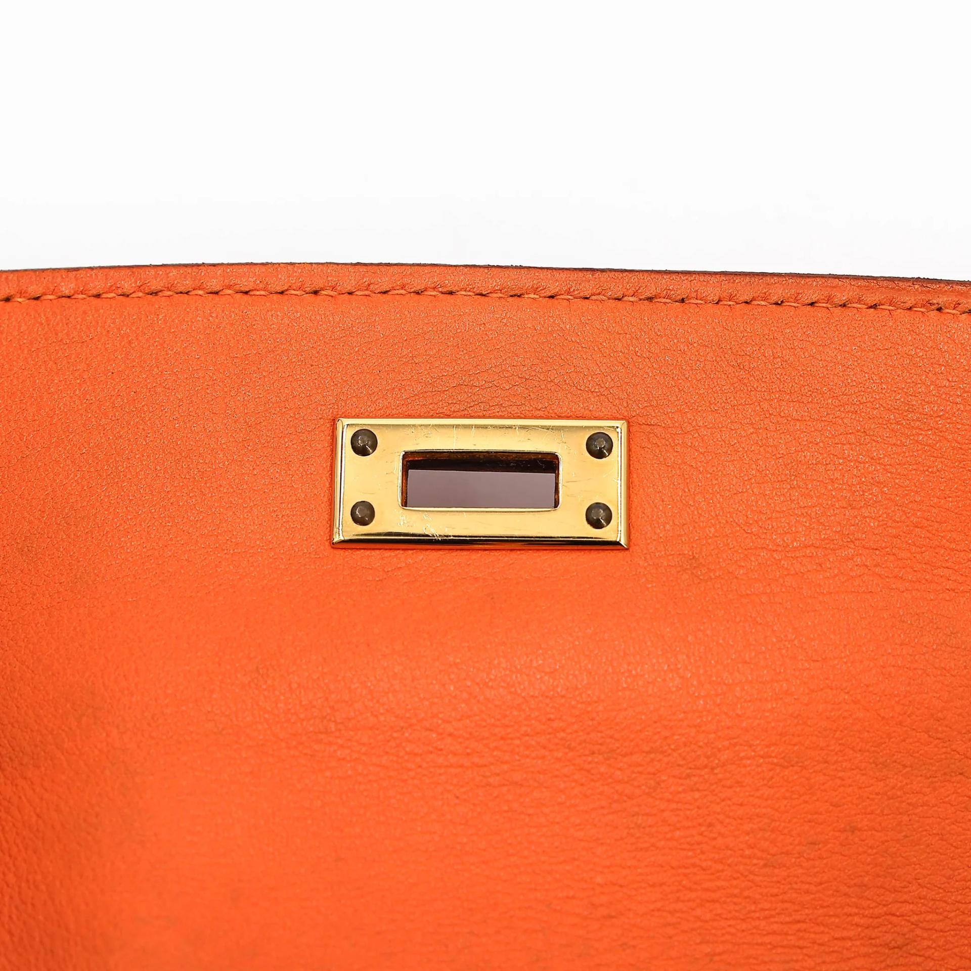 ランク A HERMÈS エルメス ケリーアド PM オレンジ (93) スイフト ゴールド金具 □A刻印 (1997) - 25