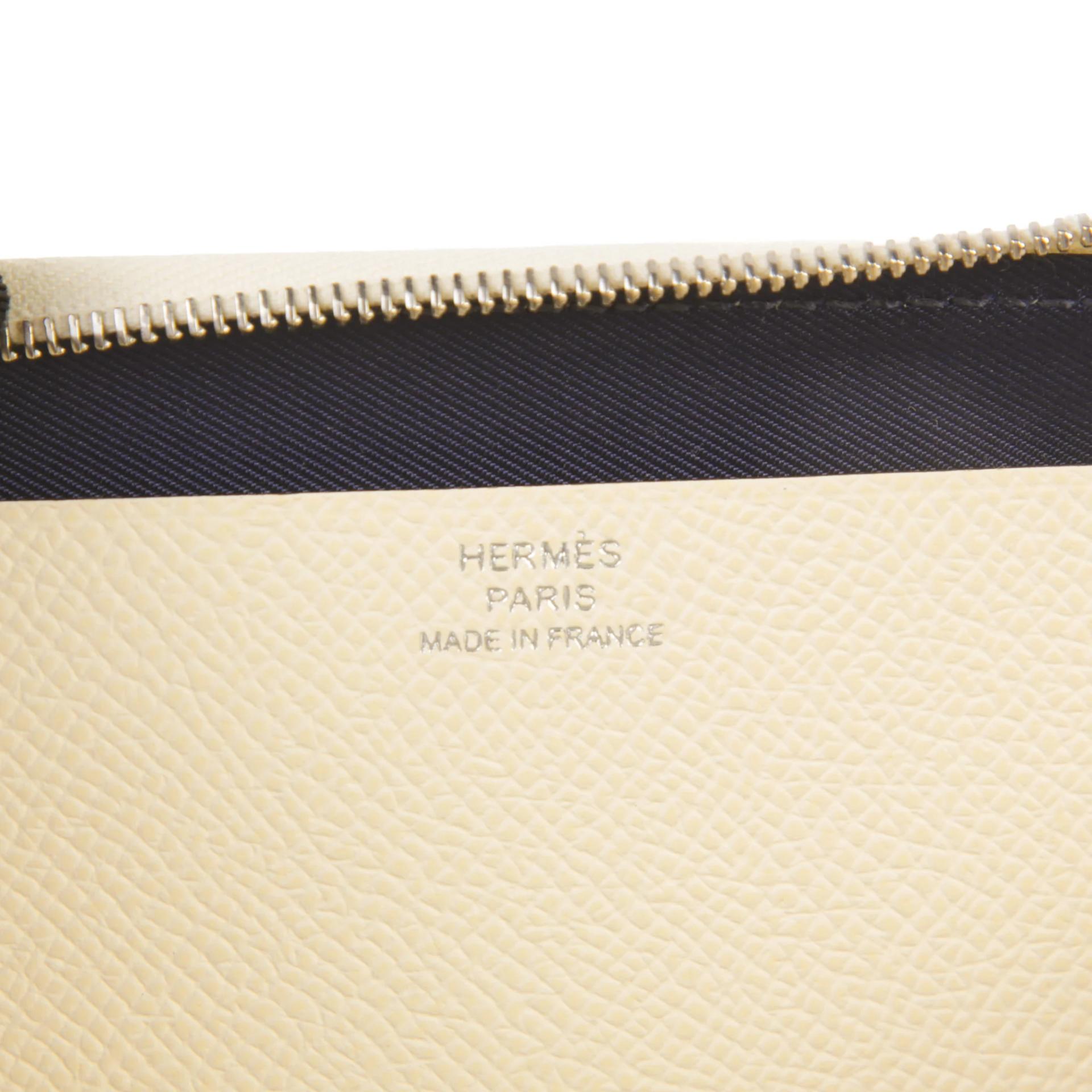 A美品 HERMÈS 愛馬仕 Nouveau To Go 錢包 I2 奶油白 Nata Epsom皮 Swift皮 銀扣 B刻 2023年 - 9