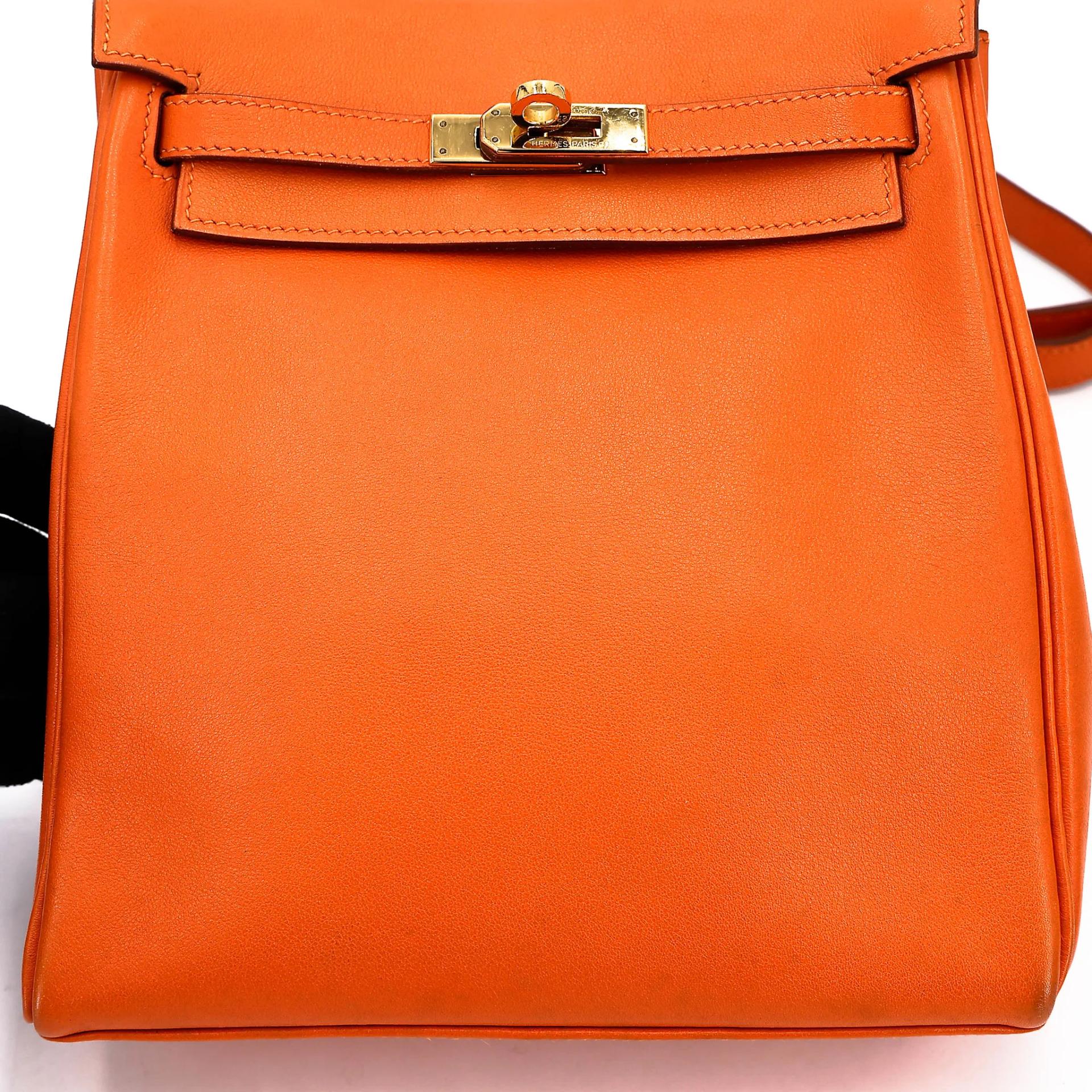 ランク A HERMÈS エルメス ケリーアド PM オレンジ (93) スイフト ゴールド金具 □A刻印 (1997) - 17