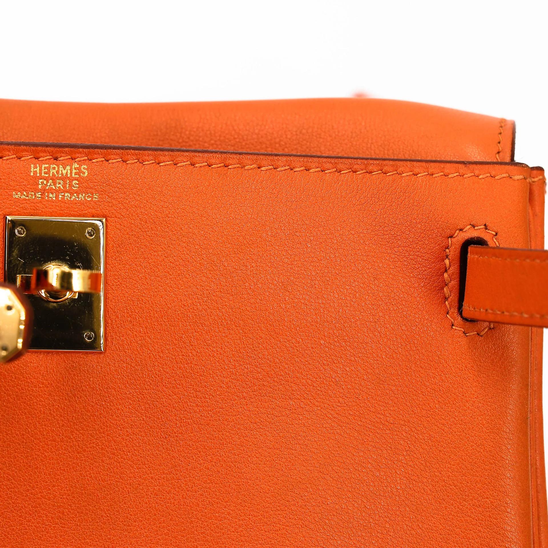 ランク A HERMÈS エルメス ケリーアド PM オレンジ (93) スイフト ゴールド金具 □A刻印 (1997) - 29