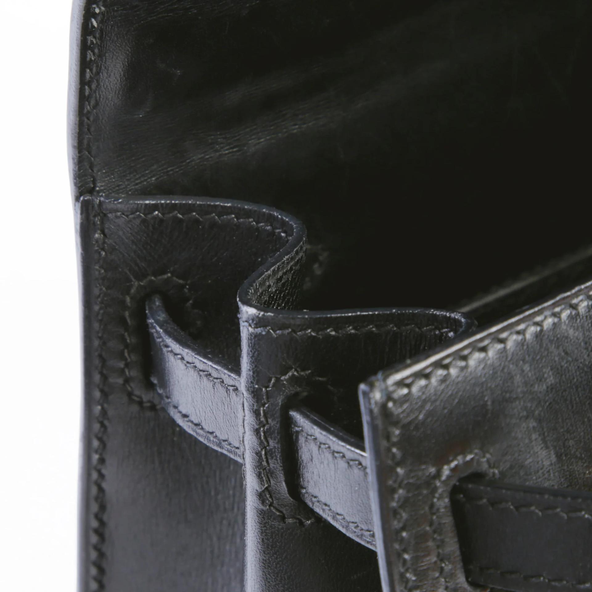中古AB HERMÈS 愛馬仕 Mini Kelly 20 89 黑色 Noir (Black) Box牛皮 銀扣 □C刻 1999年 - 15