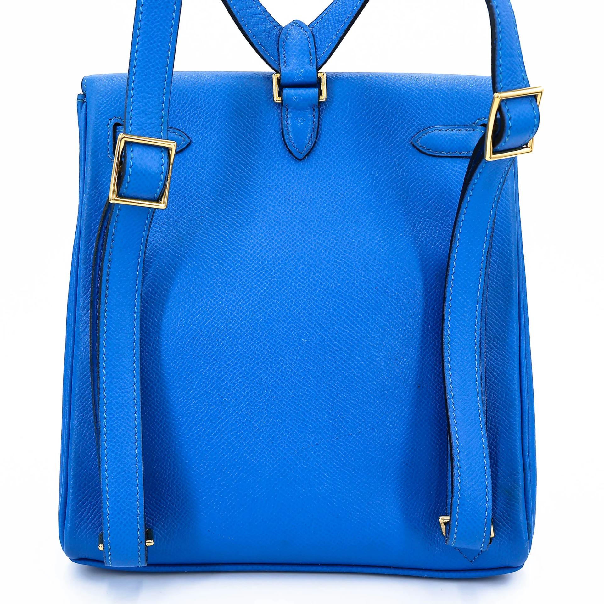 ランク A HERMÈS エルメス ケリーアド PM ブルーフランス (71) エプソン ゴールド金具 □A刻印 (1997) - 2