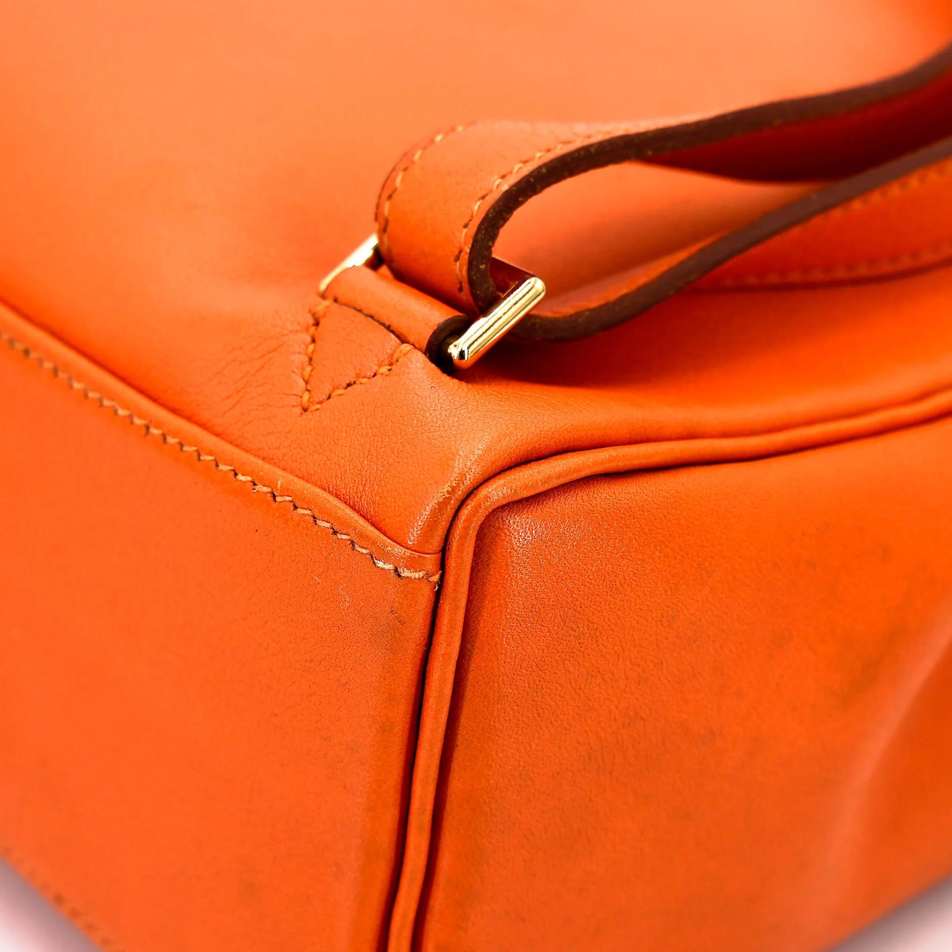 ランク A HERMÈS エルメス ケリーアド PM オレンジ (93) スイフト ゴールド金具 □A刻印 (1997) - 11