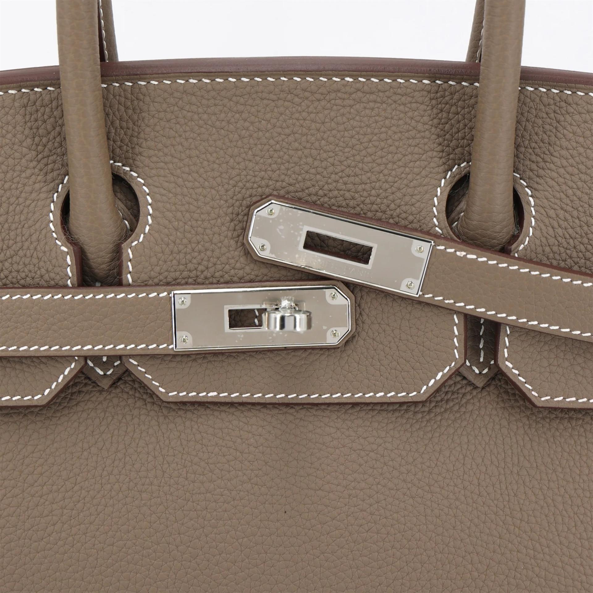 ランク N 新品 HERMÈS エルメス バーキン30 エトゥープ (18) トゴ シルバー金具 K刻印 (2025) - 8