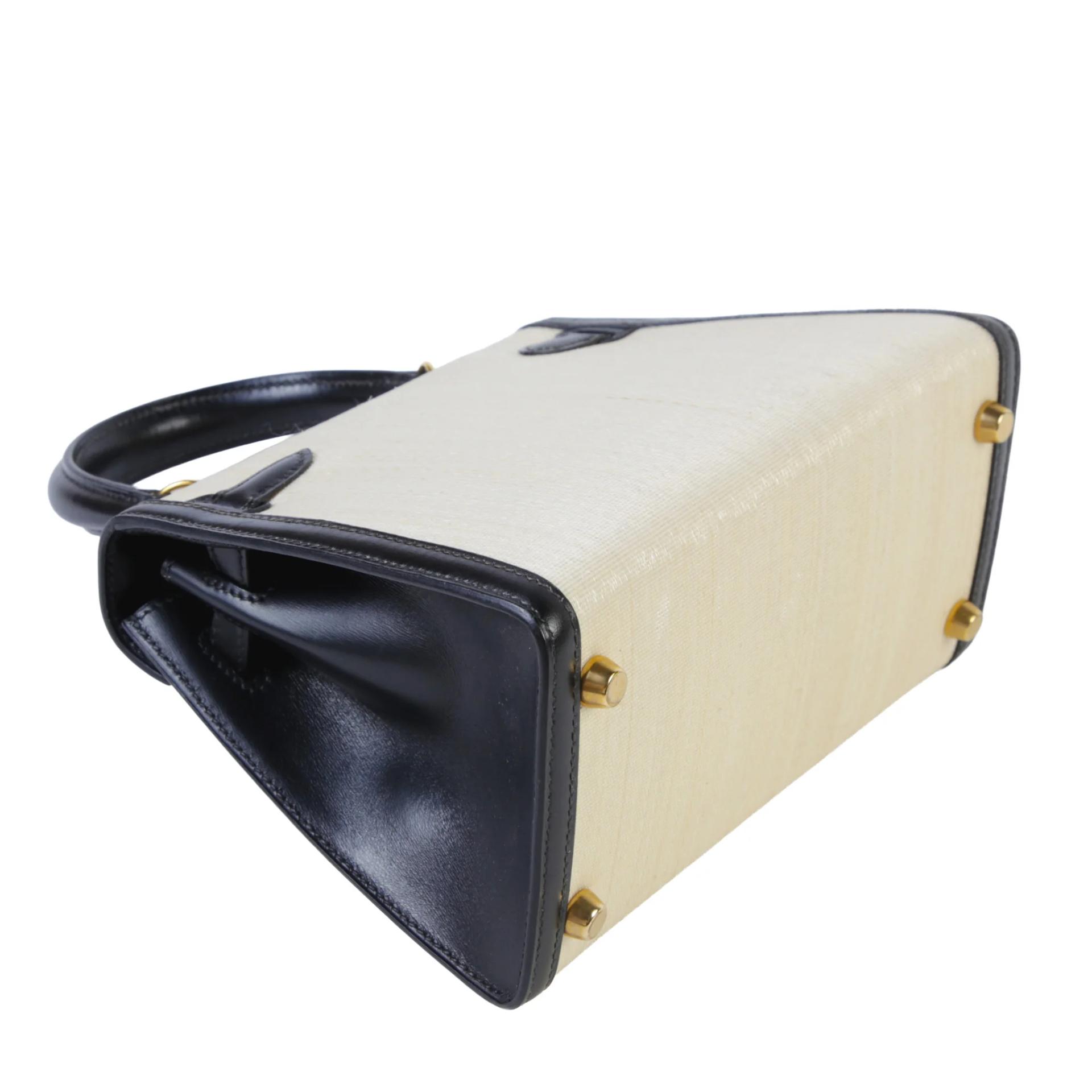 中古B HERMÈS 愛馬仕 Mini Kelly 20 米色 Beige Crinoline 馬毛編織 金扣 〇W刻 1993年 - 6