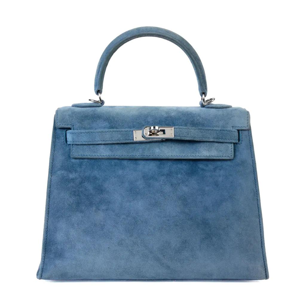 Kelly 25 外縫 7A 海藍色 Bleu Thalassa