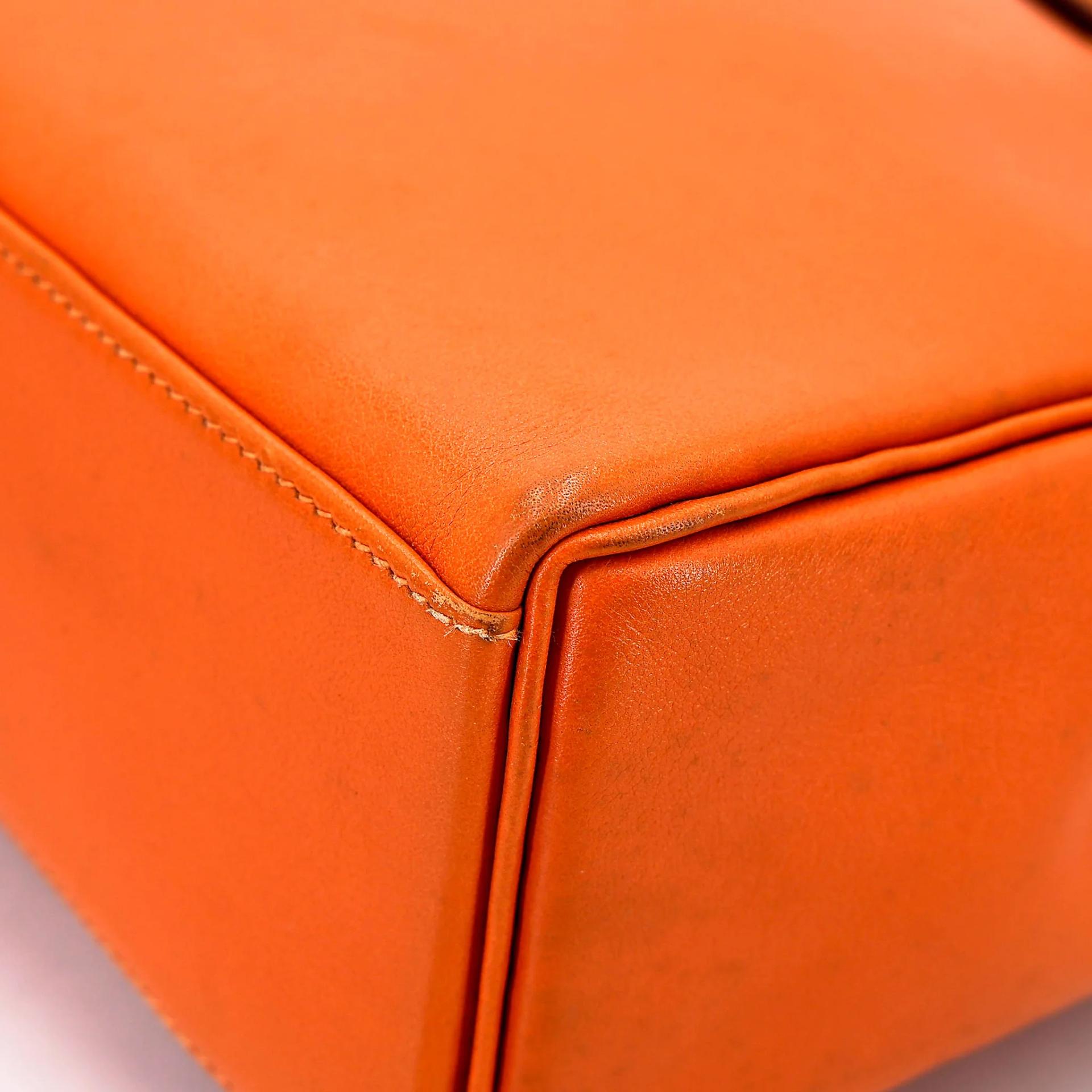 ランク A HERMÈS エルメス ケリーアド PM オレンジ (93) スイフト ゴールド金具 □A刻印 (1997) - 9