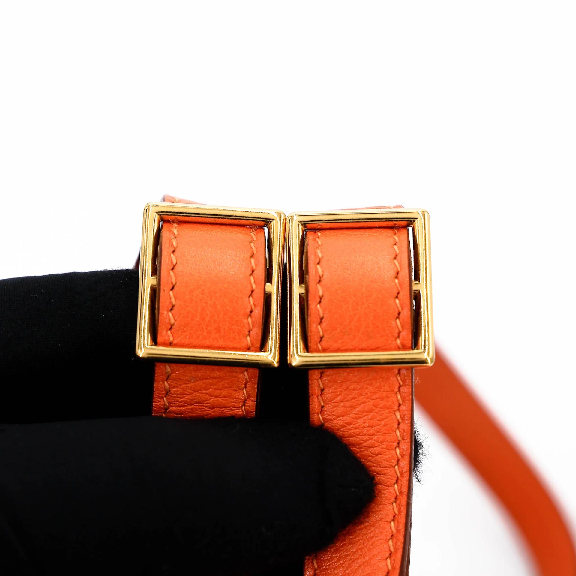 ランク A HERMÈS エルメス ケリーアド PM オレンジ (93) スイフト ゴールド金具 □A刻印 (1997) - 4