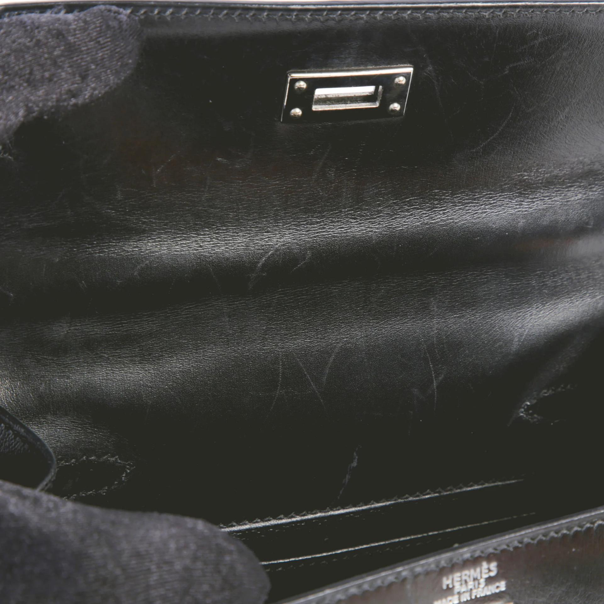 中古AB HERMÈS 愛馬仕 Mini Kelly 20 89 黑色 Noir (Black) Box牛皮 銀扣 □C刻 1999年 - 12
