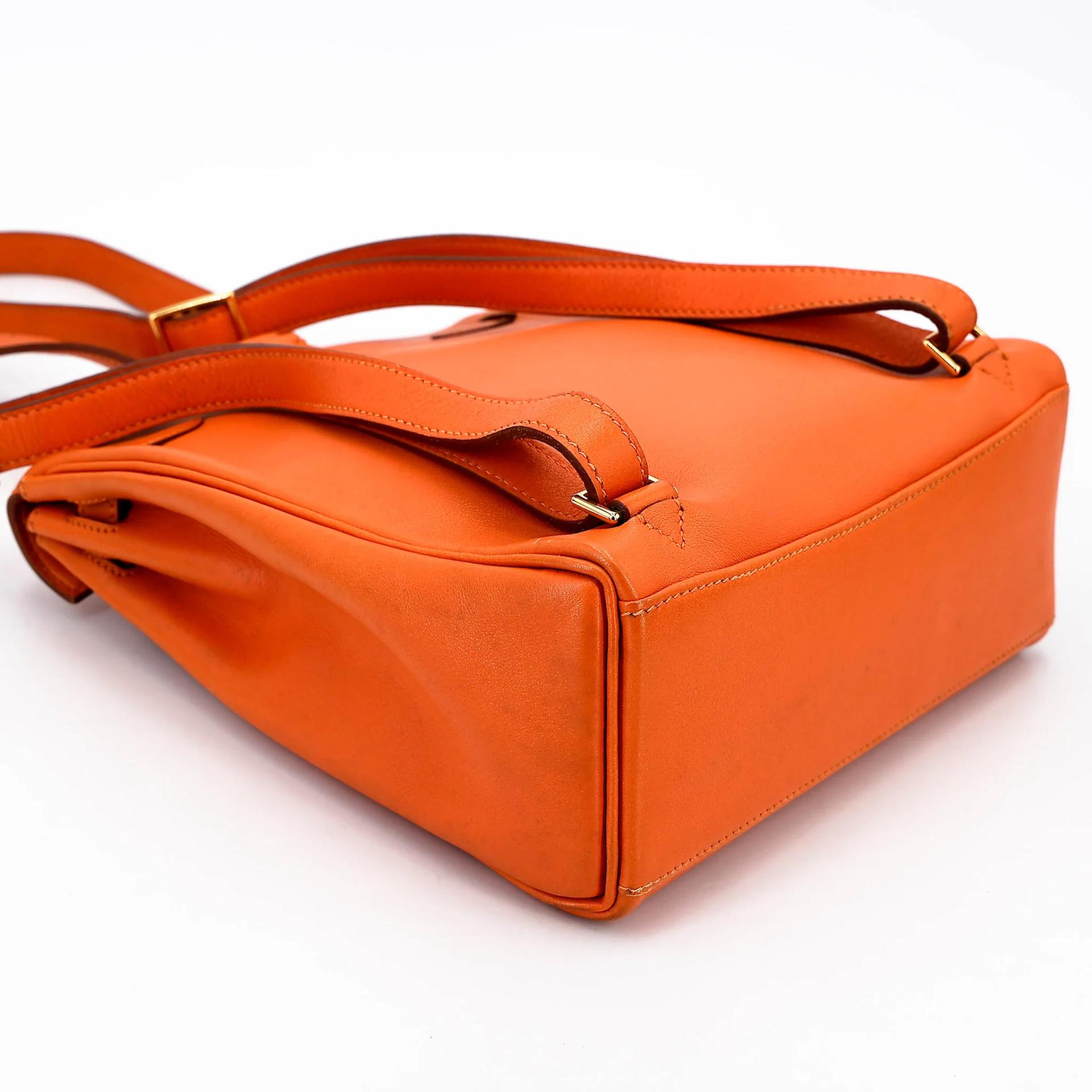 ランク A HERMÈS エルメス ケリーアド PM オレンジ (93) スイフト ゴールド金具 □A刻印 (1997) - 8