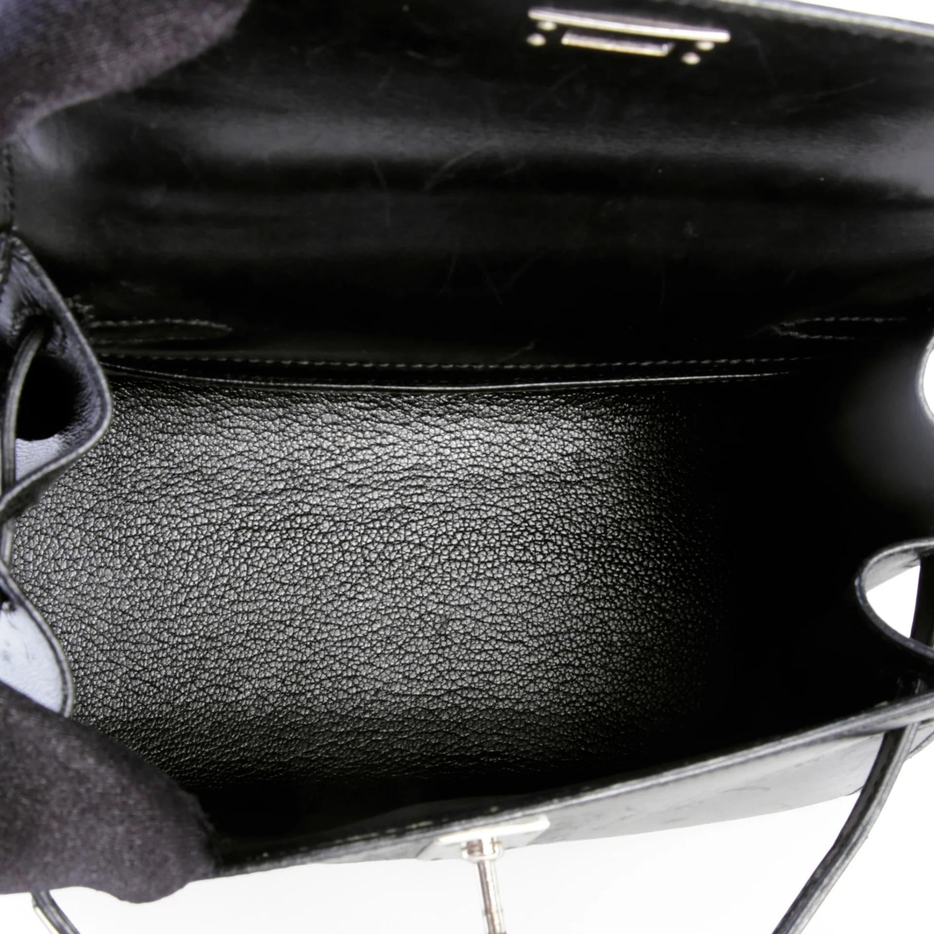 中古AB HERMÈS 愛馬仕 Mini Kelly 20 89 黑色 Noir (Black) Box牛皮 銀扣 □C刻 1999年 - 13