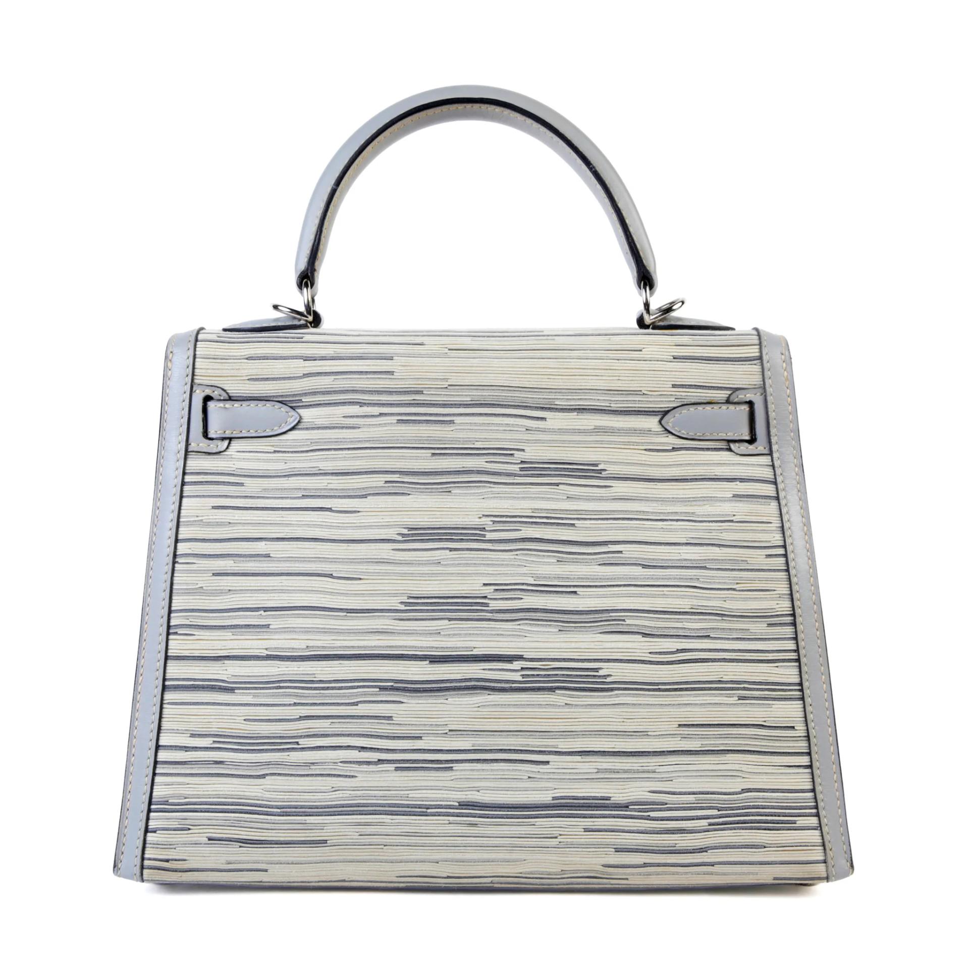 A美品 HERMÈS 愛馬仕 限量收藏款 Kelly 25 外縫 灰色 Vibrato 羊切皮 Box牛皮 銀扣 □D刻 2000年 - 2